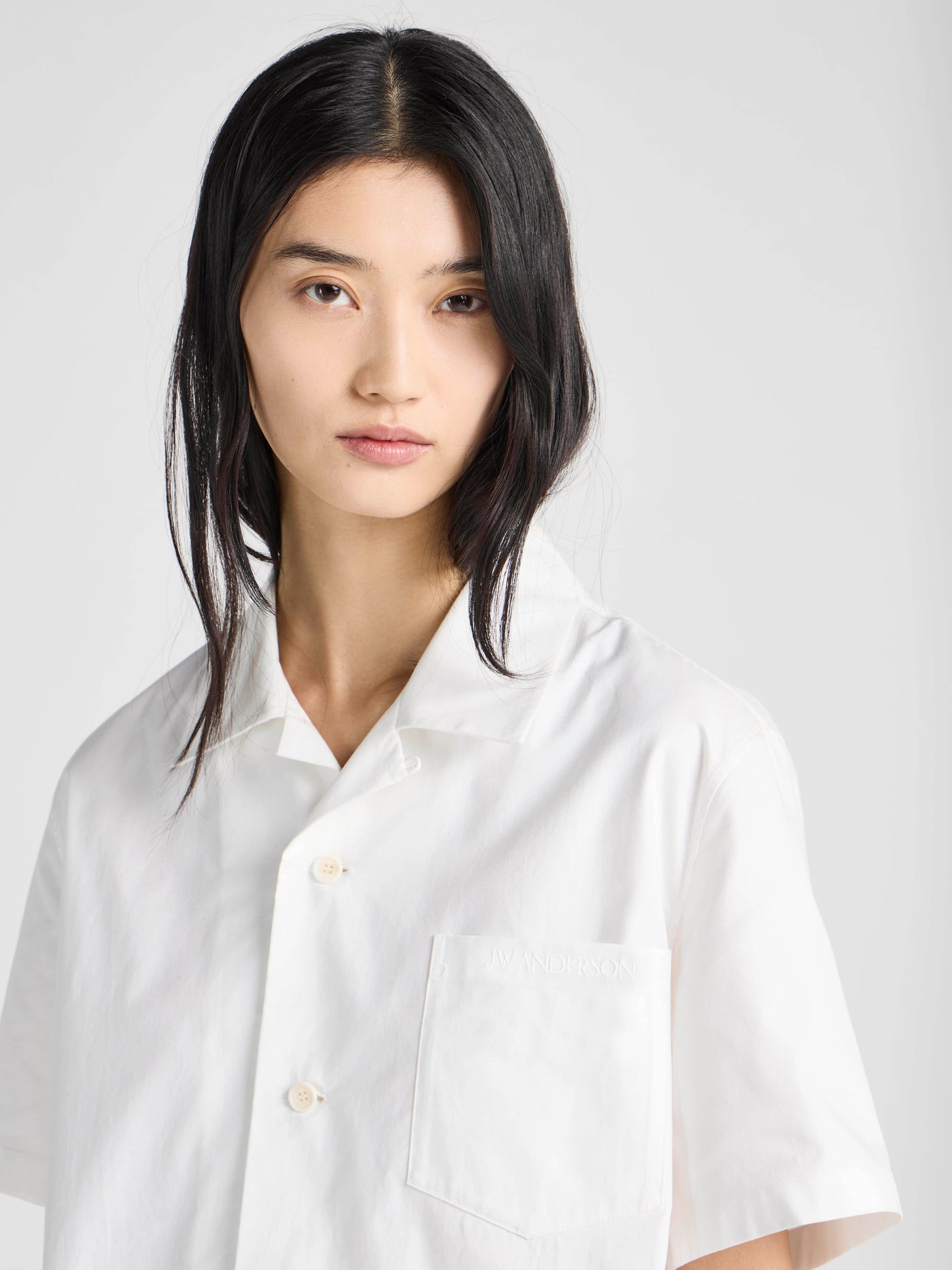 Unisex JW ANDERSON X GUINNESS EMBROIDERED COTTON SHIRT IN WHITE