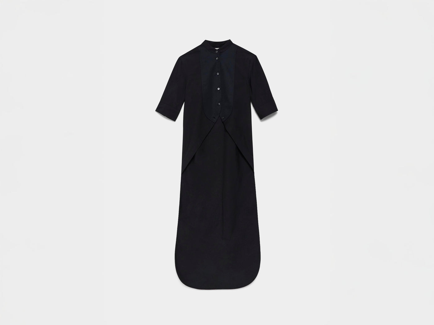 WOMENS TUXEDO BIB SHIRT IN BLACK