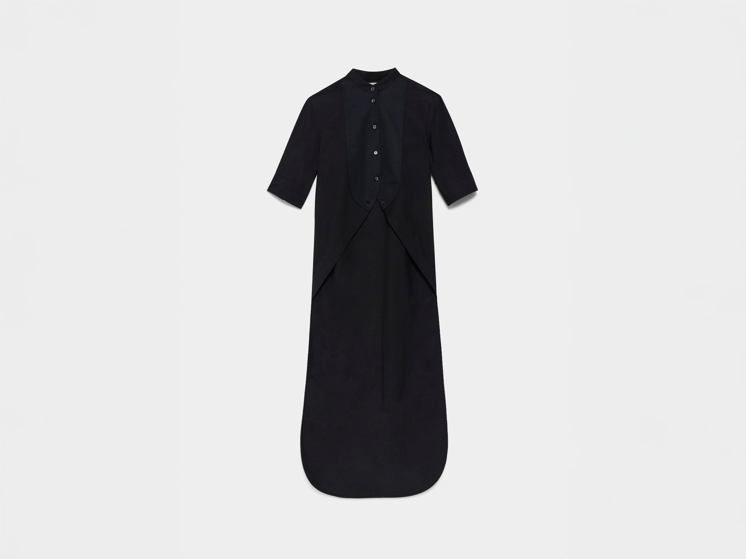 WOMENS TUXEDO BIB SHIRT IN BLACK