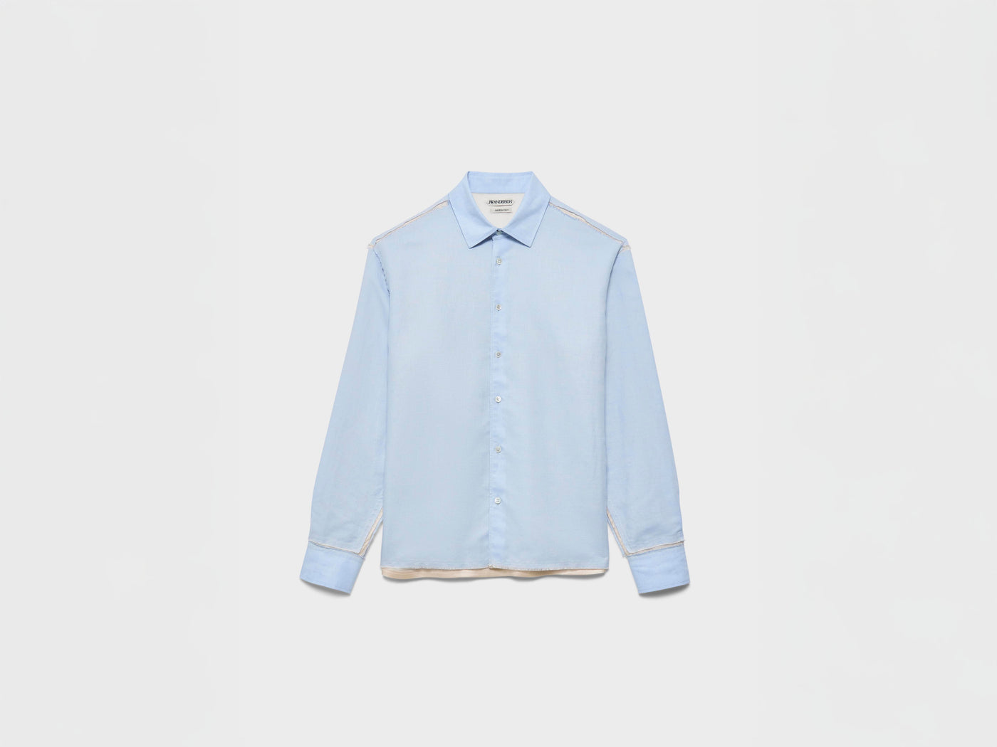 MENS RAW EDGE SHIRT IN PALE BLUE