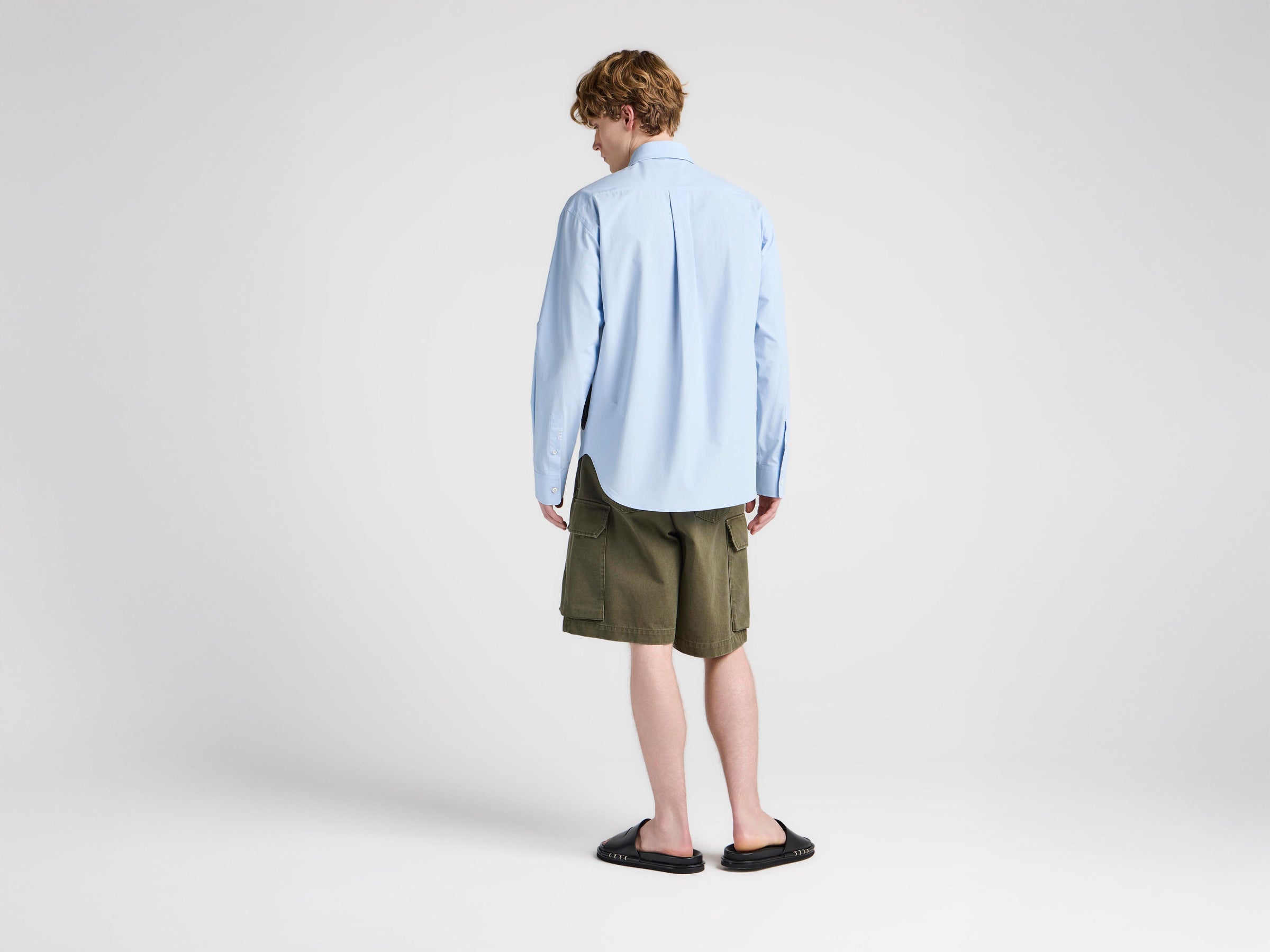 MENS PERSIMMON APPLIQUE SHIRT IN PALE BLUE