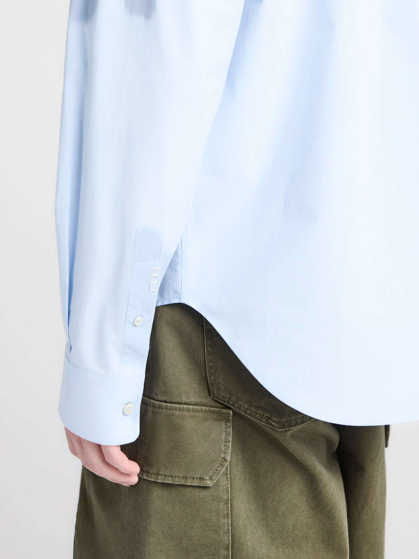 MENS PERSIMMON APPLIQUE SHIRT IN PALE BLUE