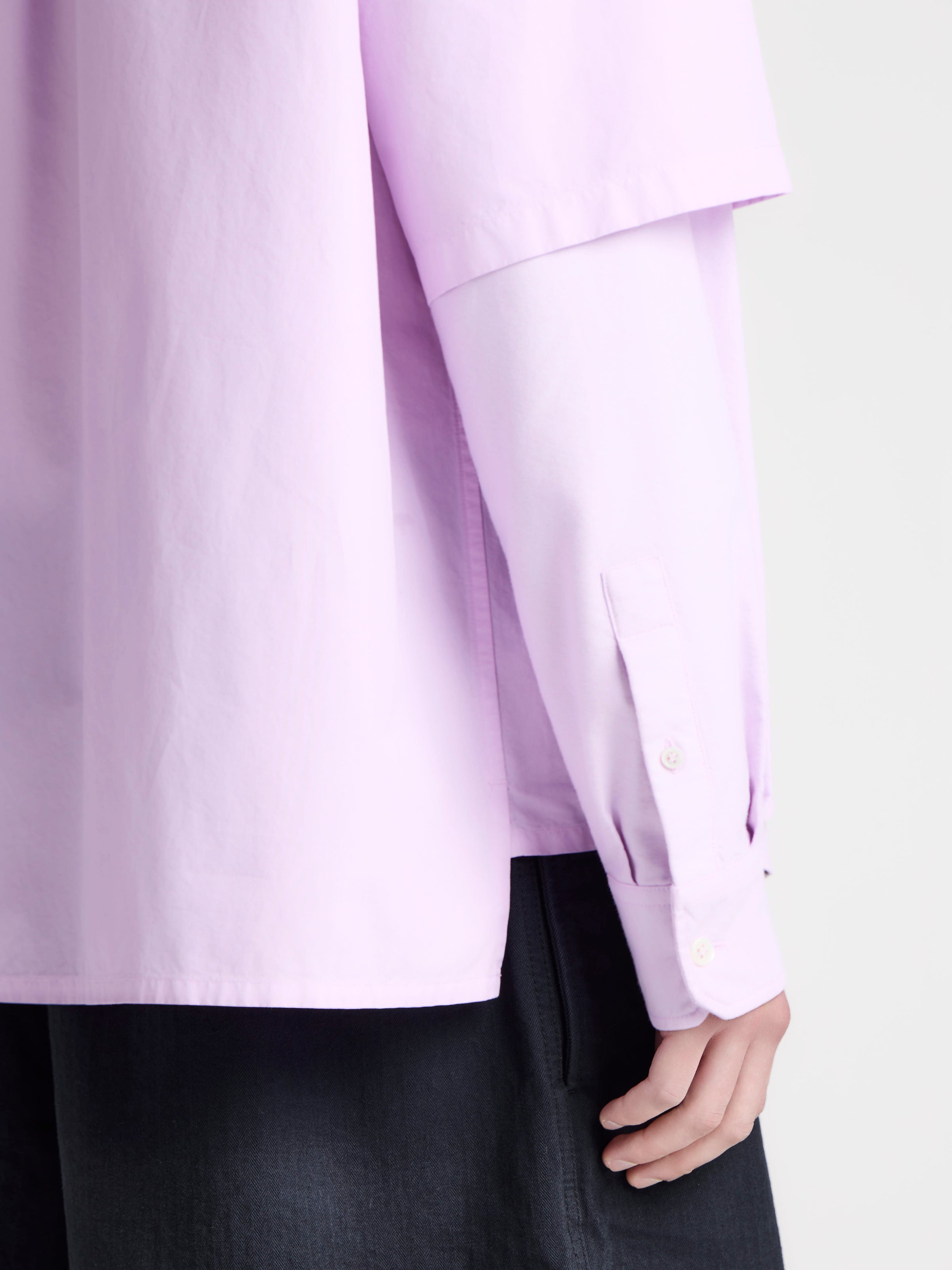 MENS DOUBLE-LAYERED SHIRT IN LILAC