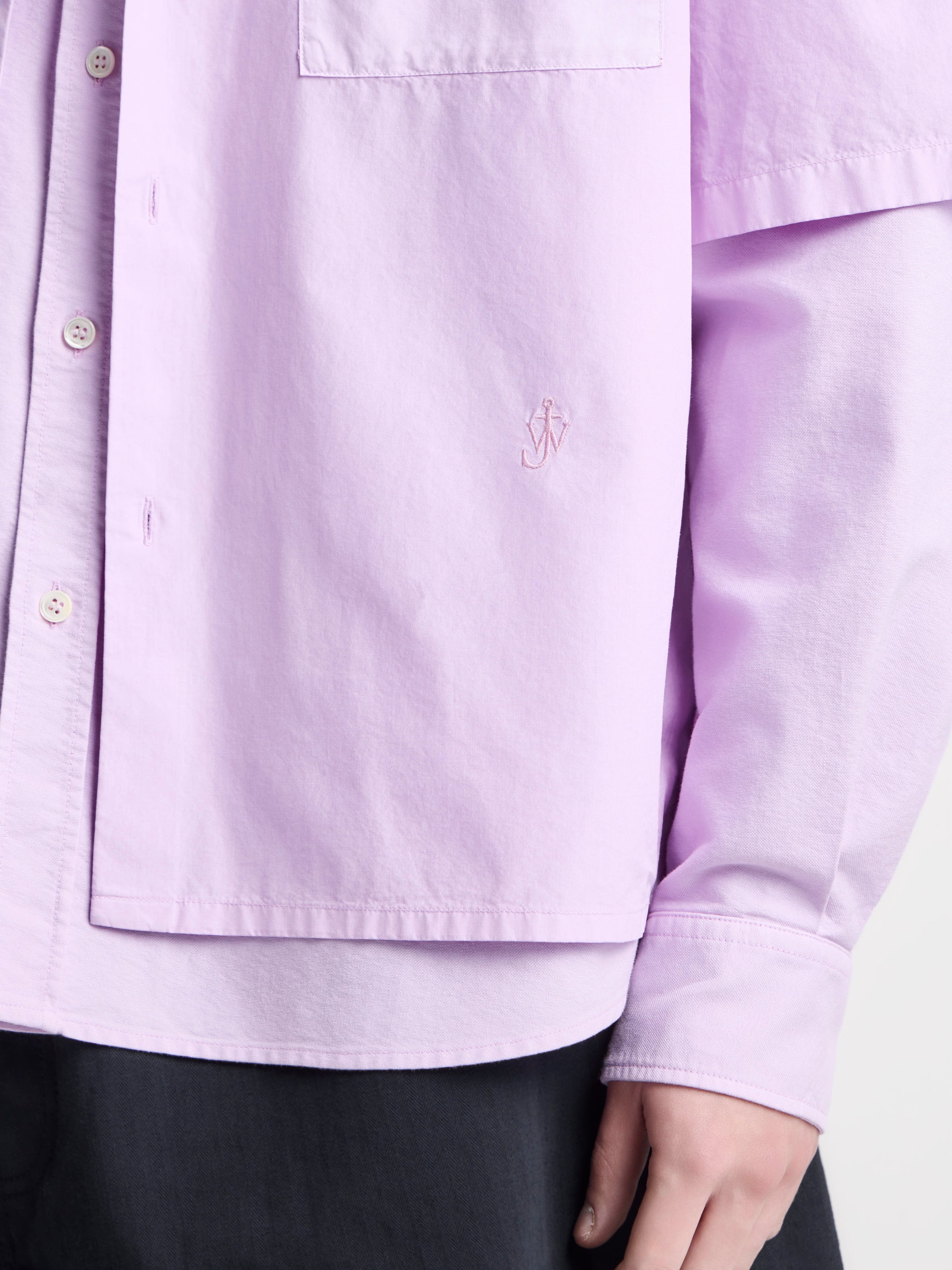 MENS DOUBLE-LAYERED SHIRT IN LILAC