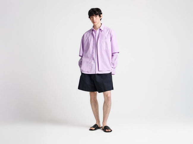 MENS DOUBLE-LAYERED SHIRT IN LILAC