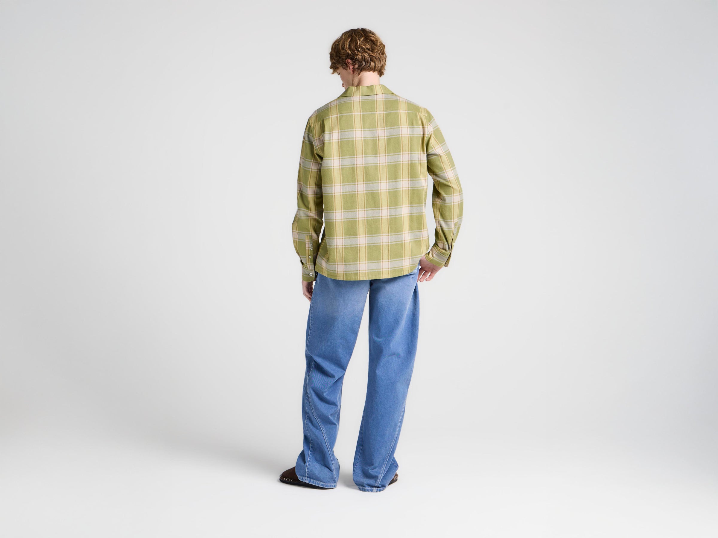 MENS CHECKERED SHIRT IN APPLE GREEN