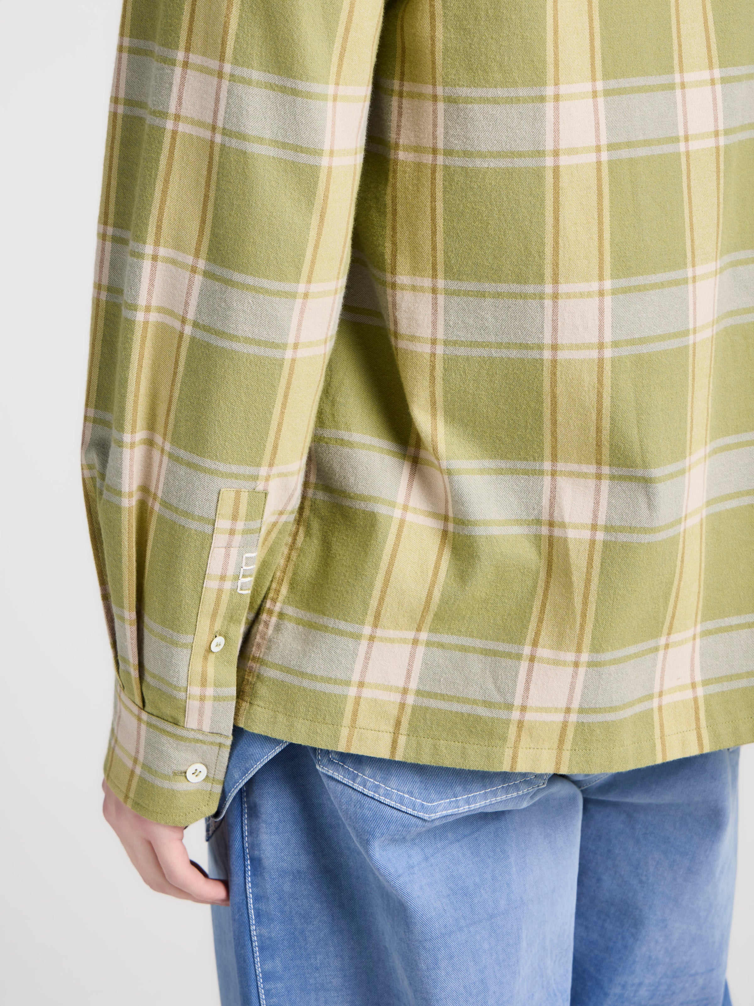 MENS CHECKERED SHIRT IN APPLE GREEN