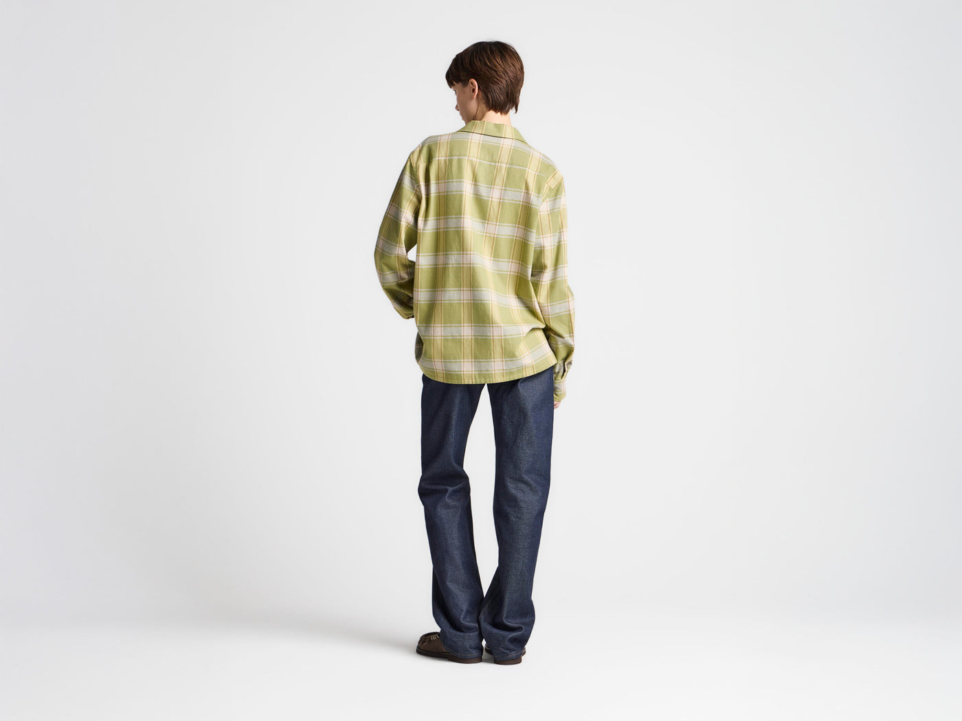 WOMENS CHECKERED SHIRT IN APPLE GREEN