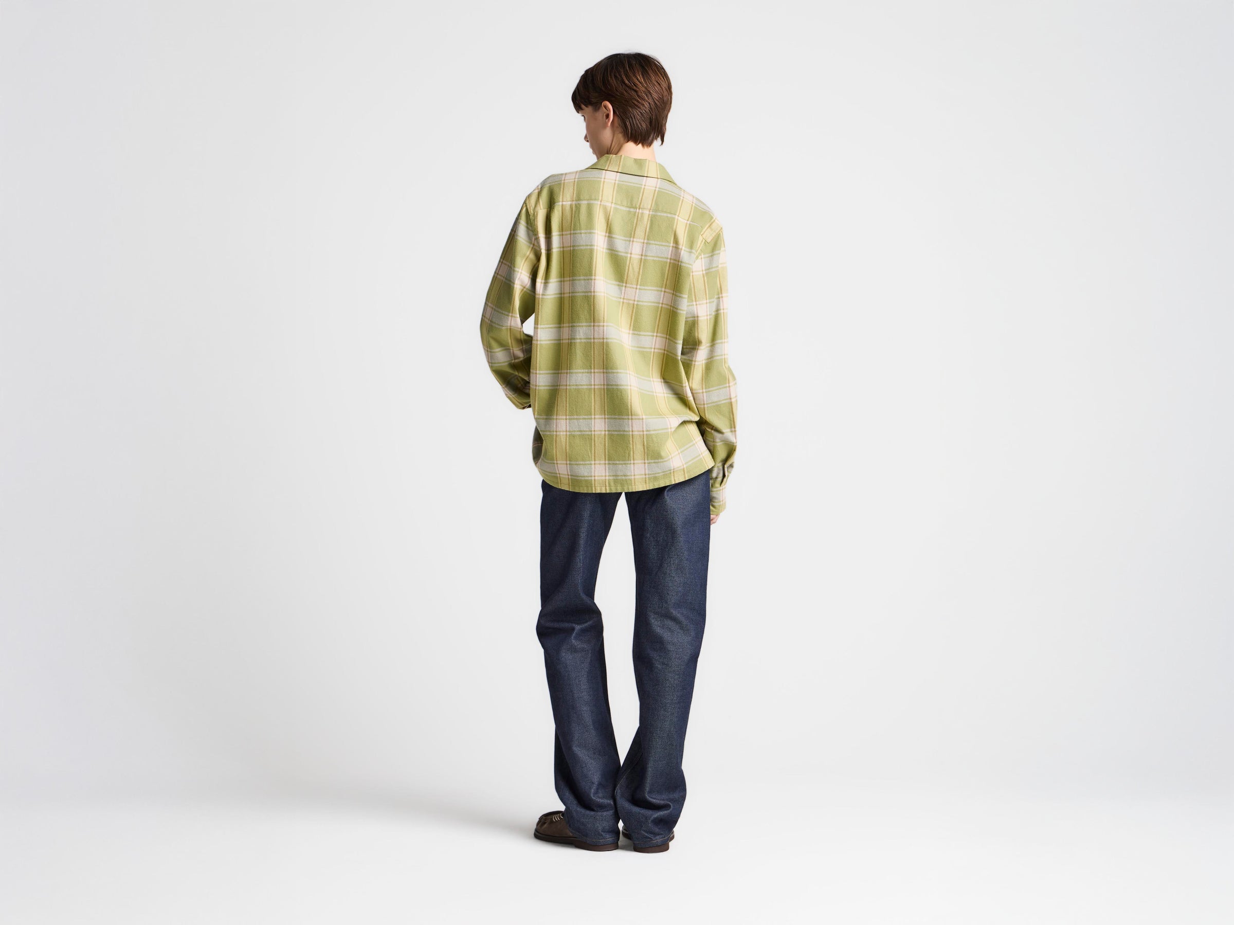 WOMENS CHECKERED SHIRT IN APPLE GREEN
