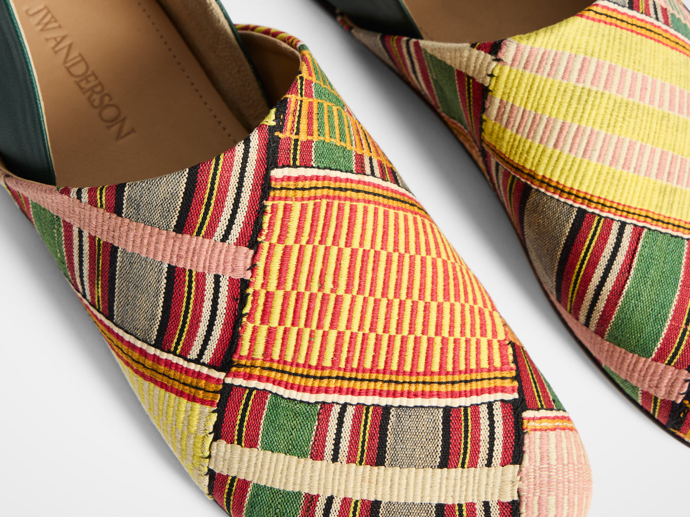 WOMENS SLIPPER MULES IN GREEN/MULTI