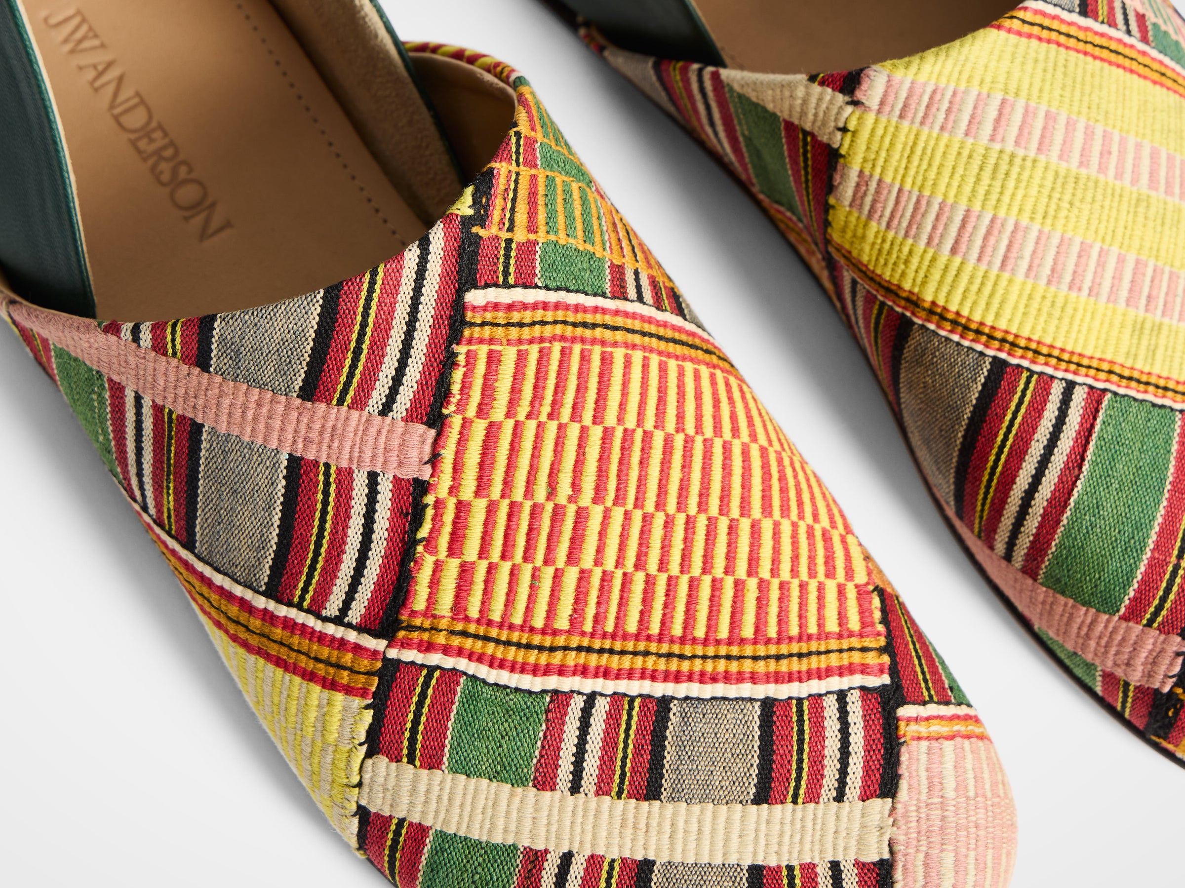 WOMENS SLIPPER MULES IN GREEN/MULTI