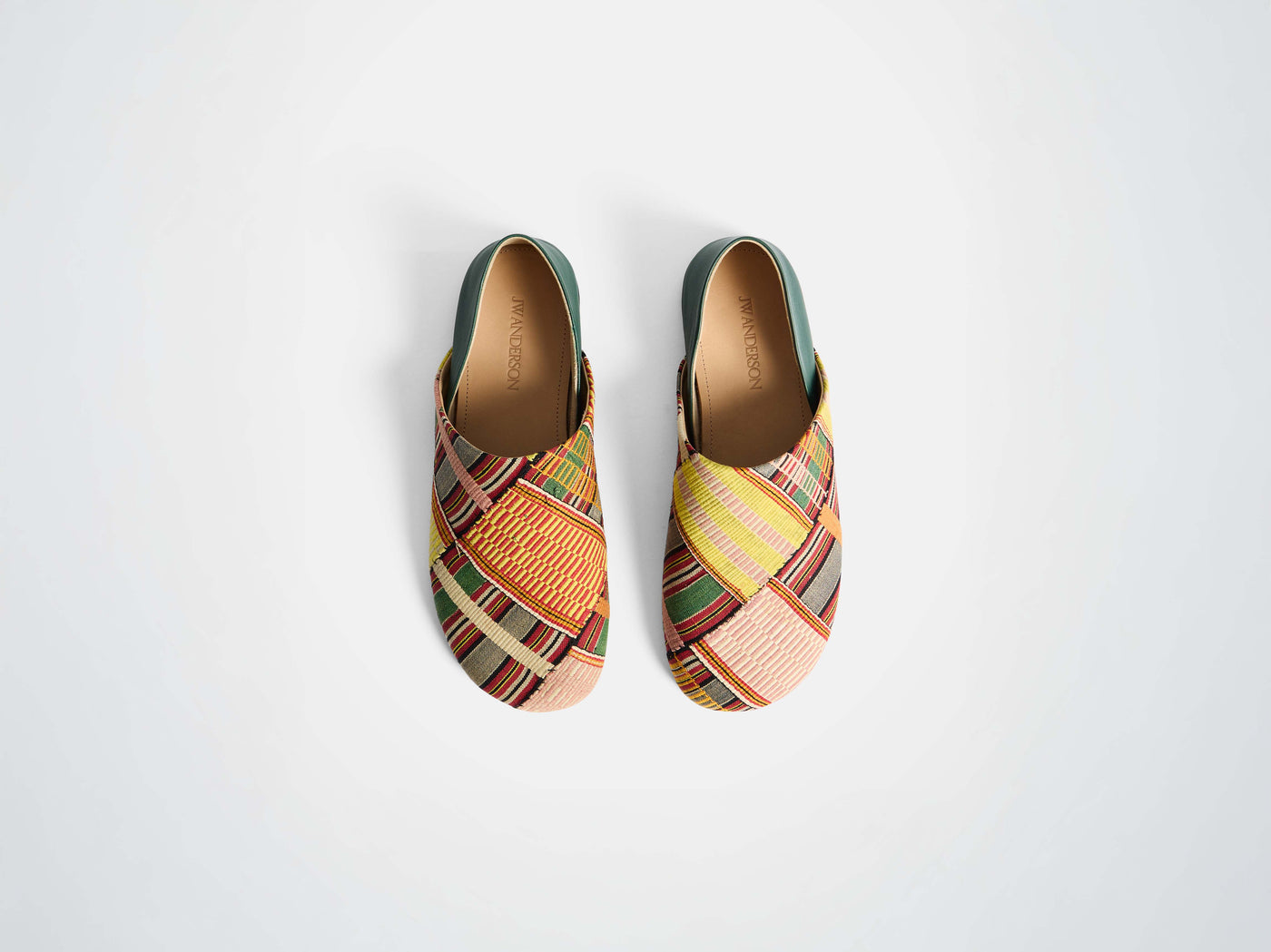WOMENS SLIPPER MULES IN GREEN/MULTI