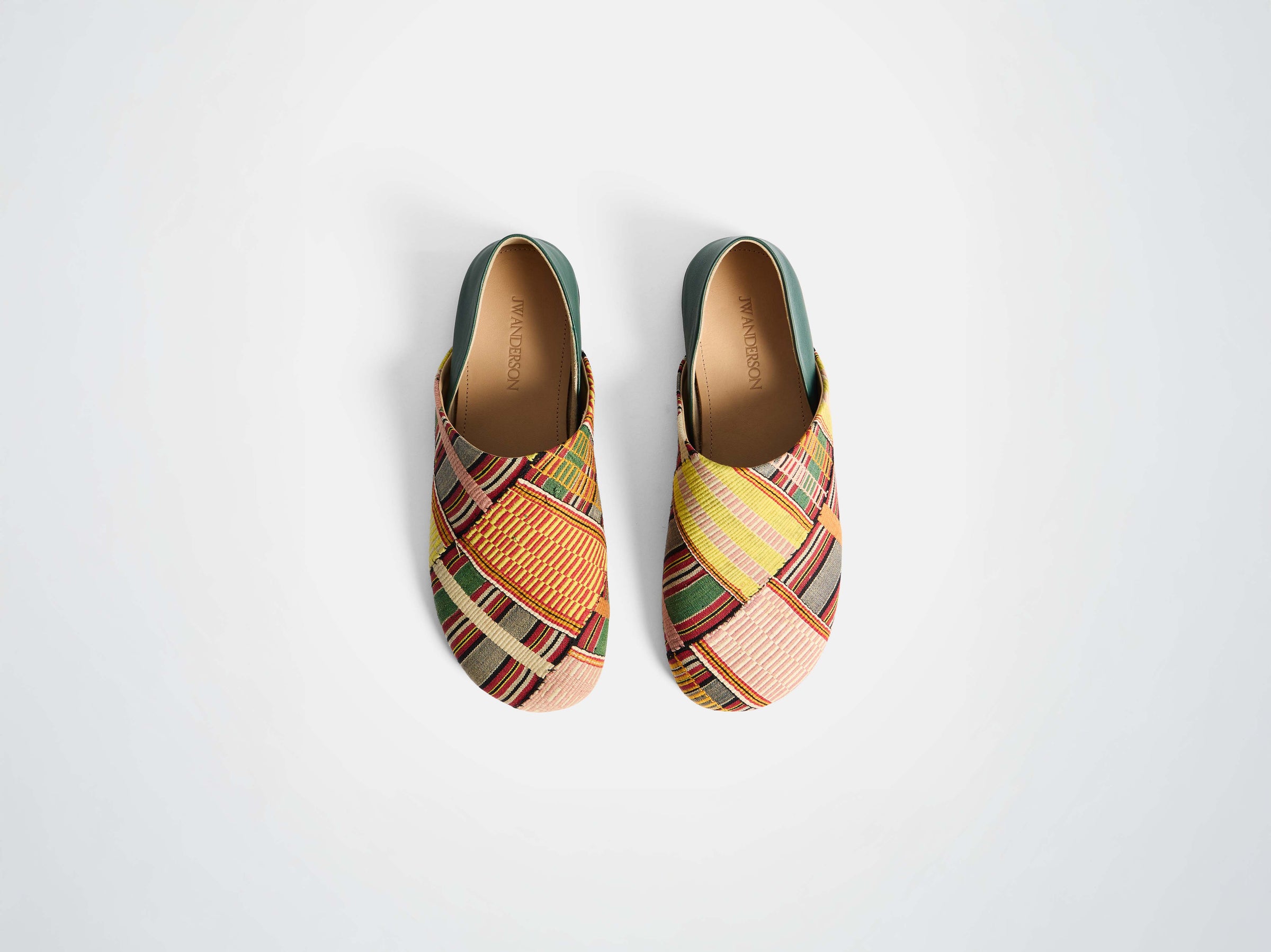 WOMENS SLIPPER MULES IN GREEN/MULTI