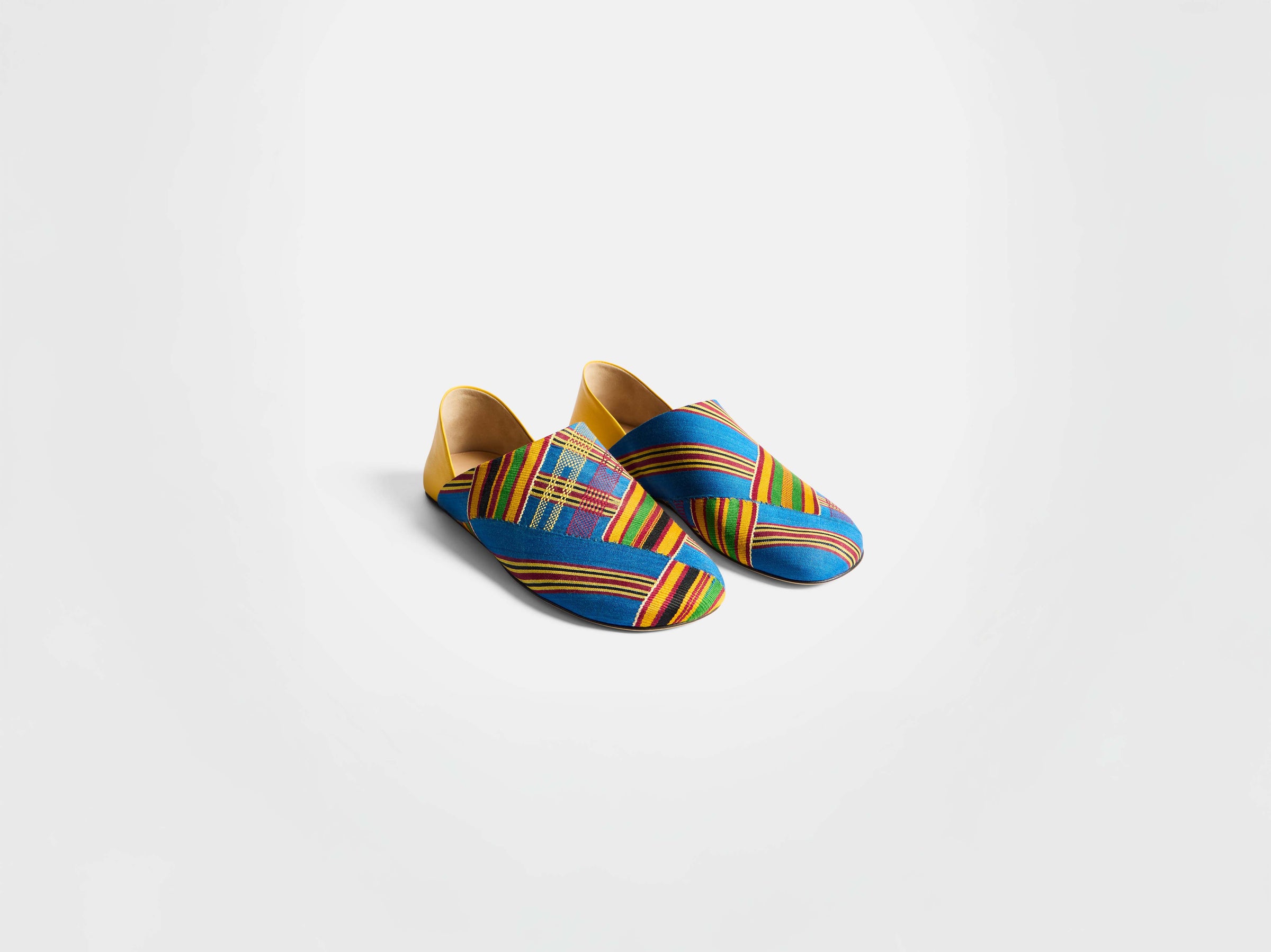 MENS SLIPPER MULES IN YELLOW/MULTI
