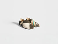 MENS LEATHER SLIPPER MULES IN BLACK & MULTI