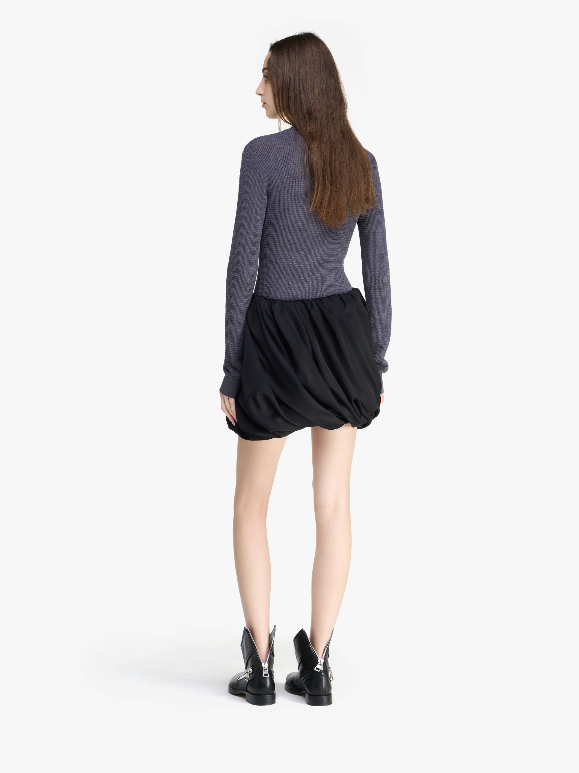 ROLLED HEMLINE MINI SKIRT