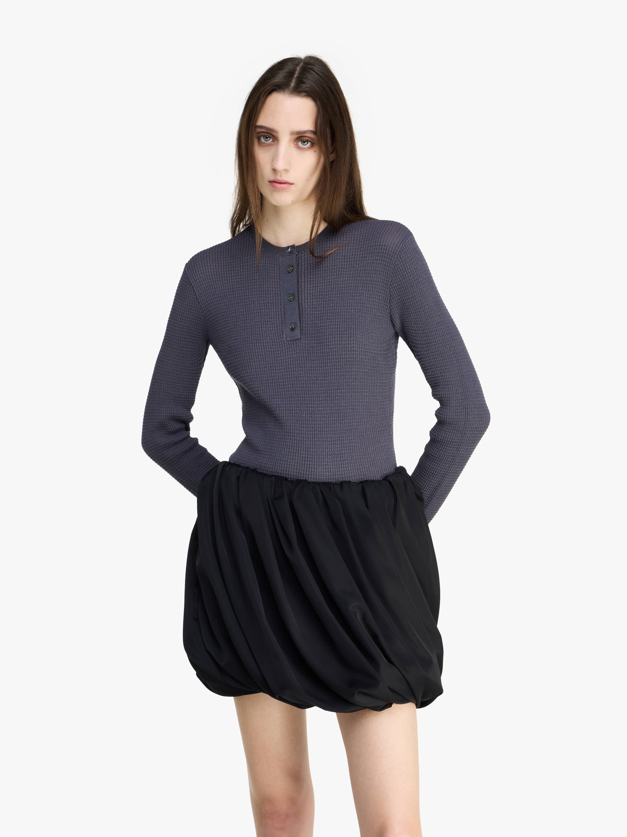 ROLLED HEMLINE MINI SKIRT