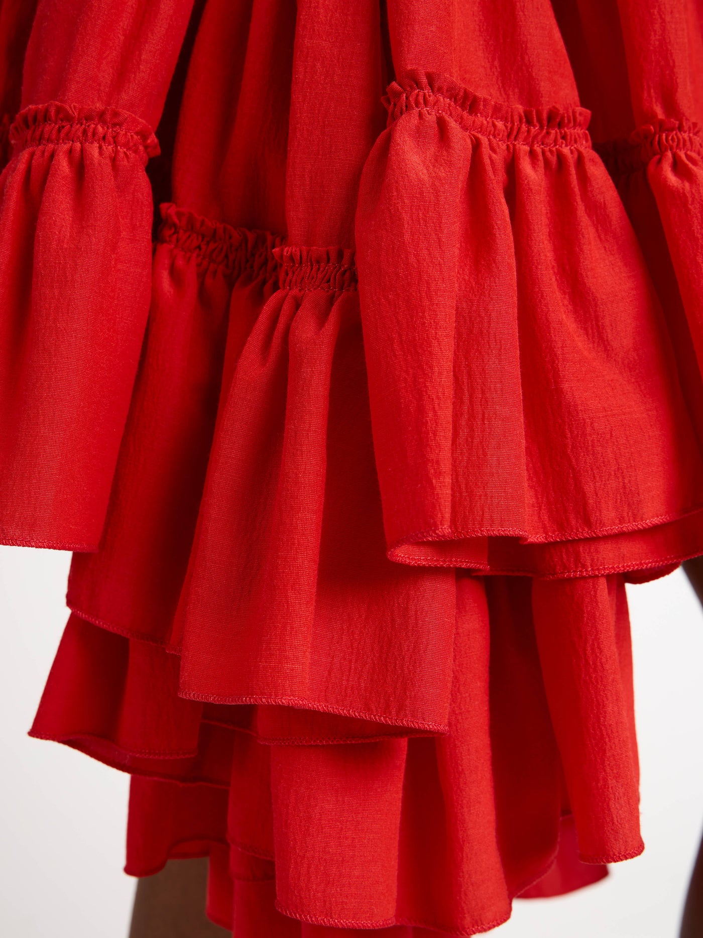 ruffle skirt red Model Front 4
