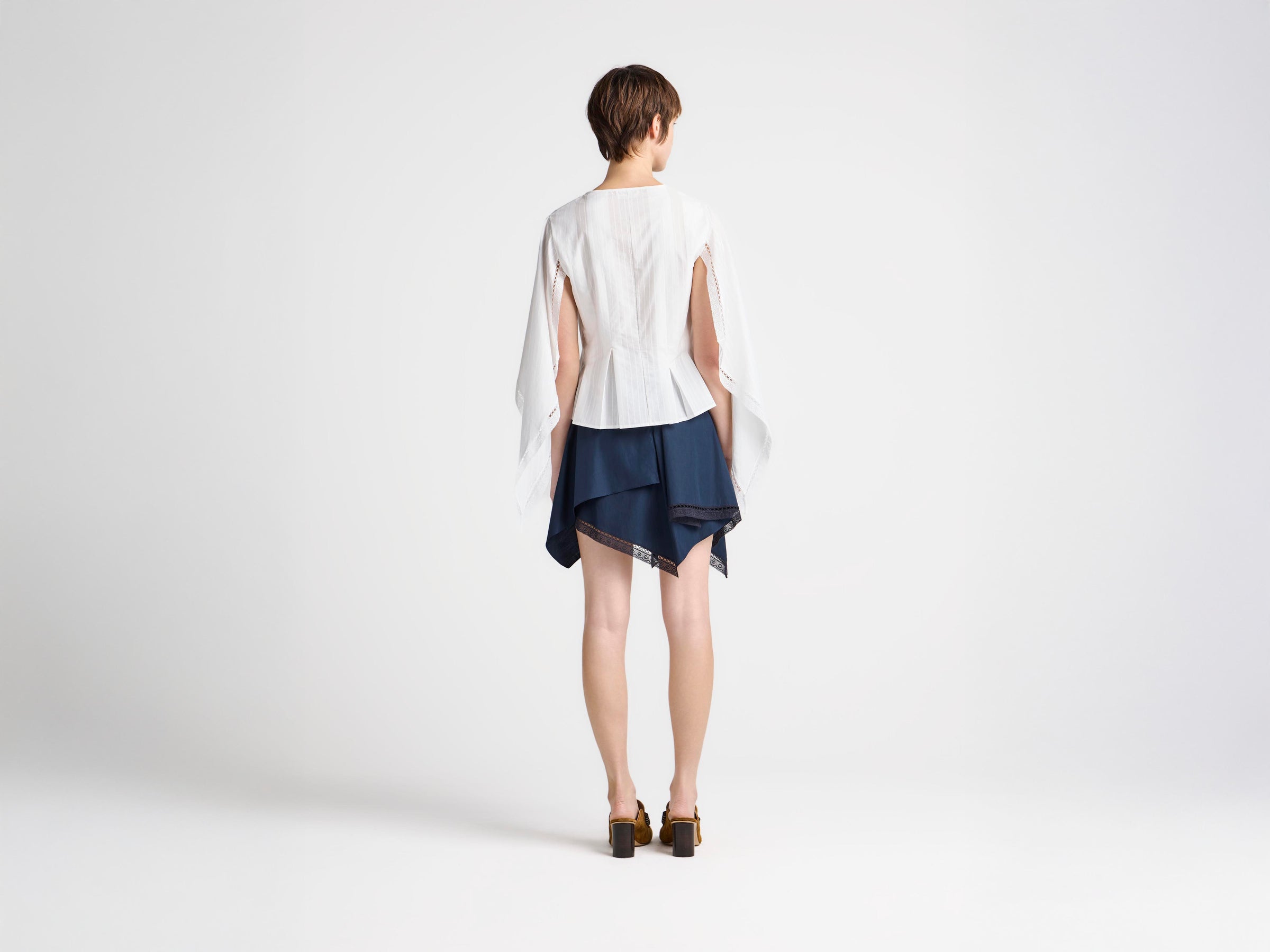 WOMENS HANDKERCHIEF SKIRT IN DARK NAVY