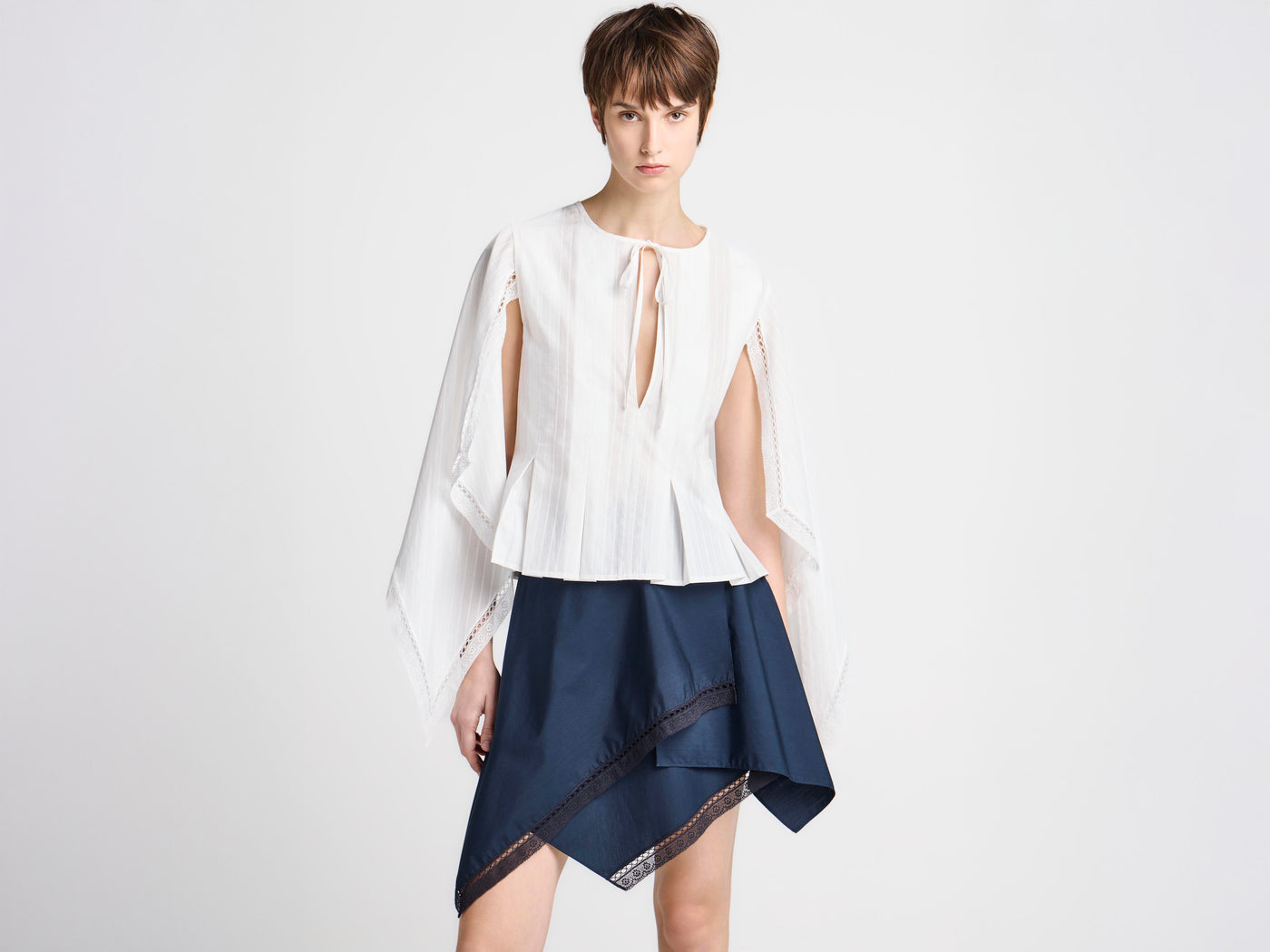 WOMENS HANDKERCHIEF SKIRT IN DARK NAVY