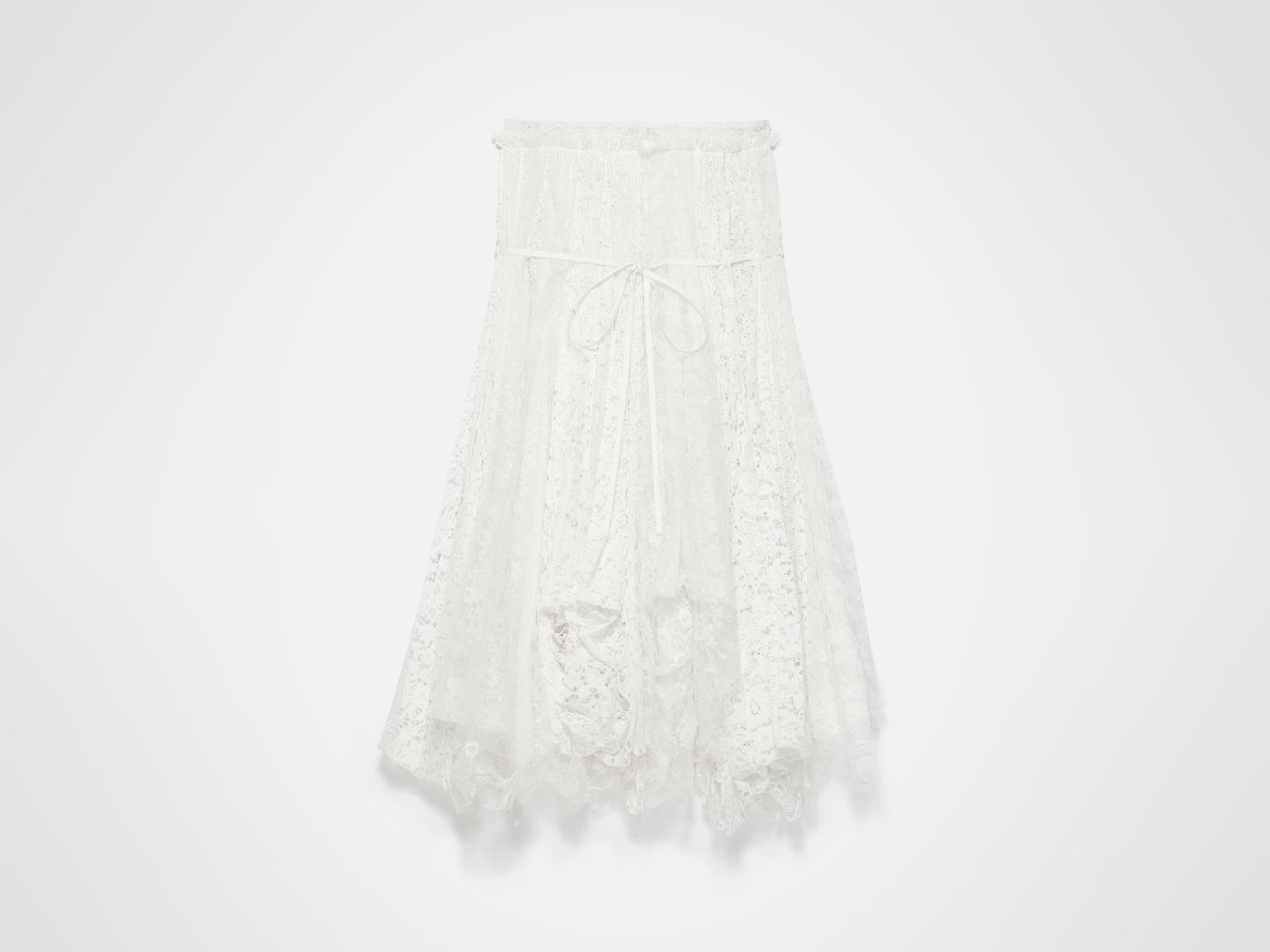 mixed lace skirt white Product Front 4
