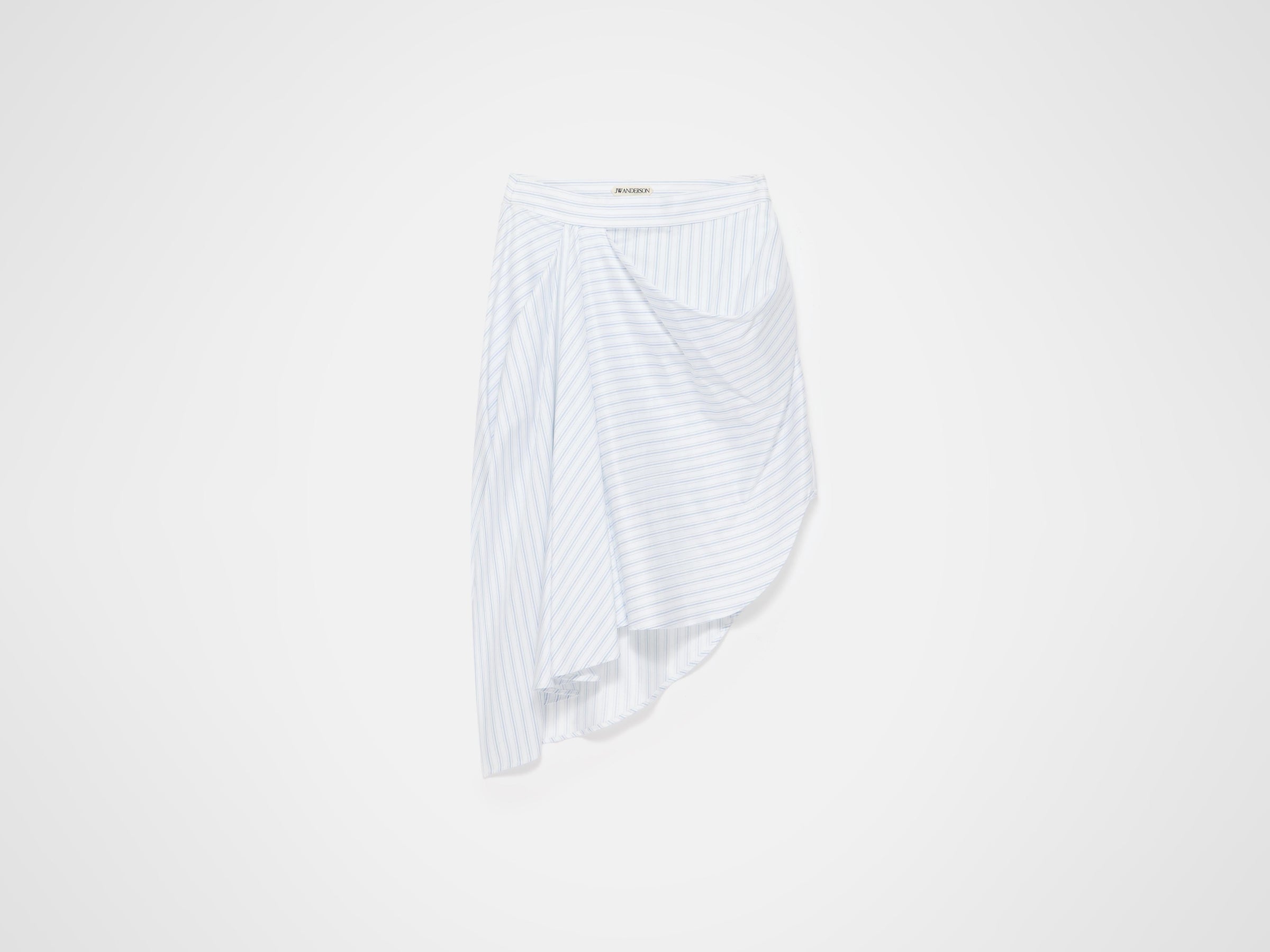 asymmetric draped skirt white blue Product Front 6