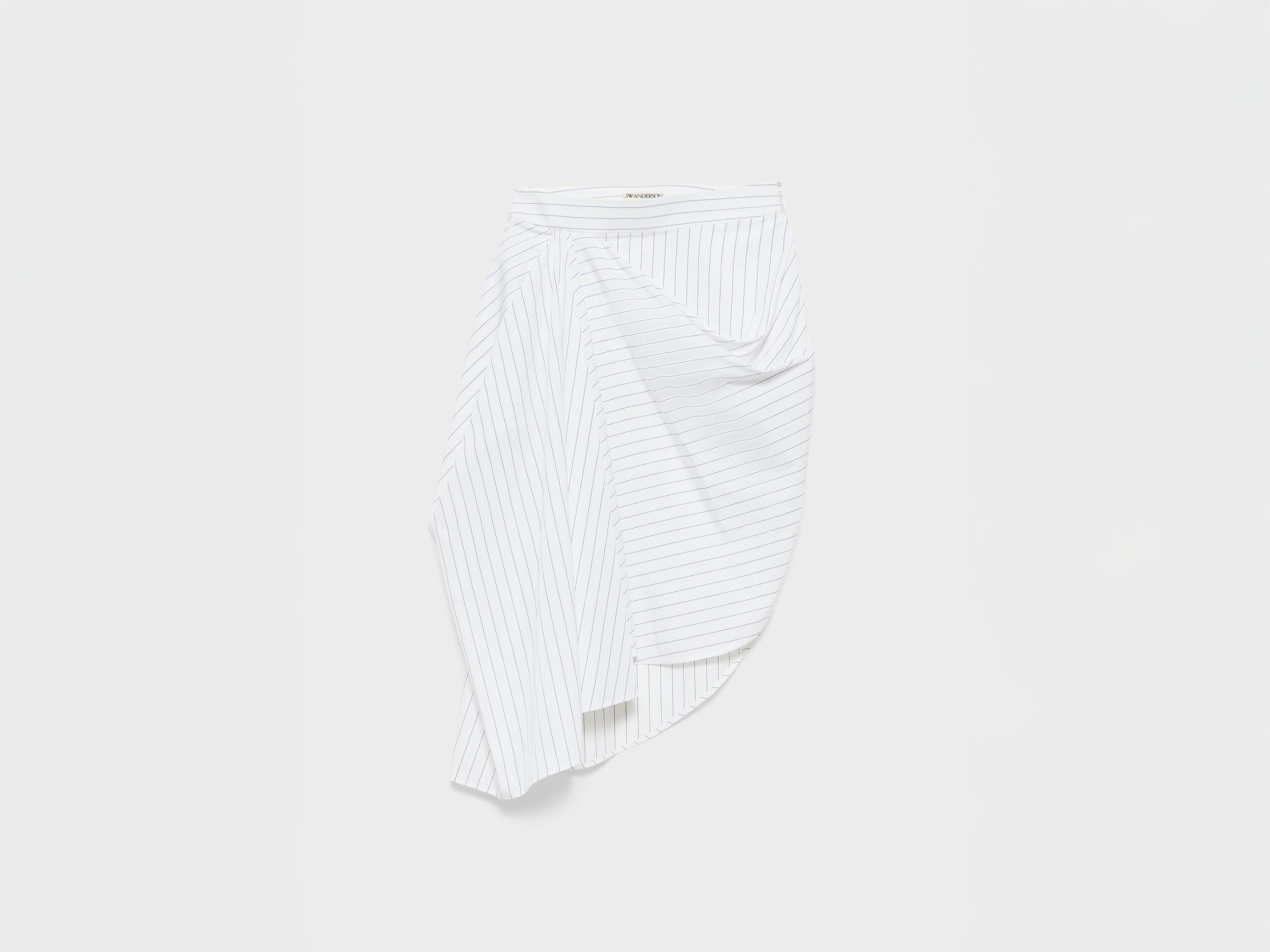 WOMENS ASYMMETRIC DRAPED SKIRT IN WHITE & BLUE in WHITE/BLUE