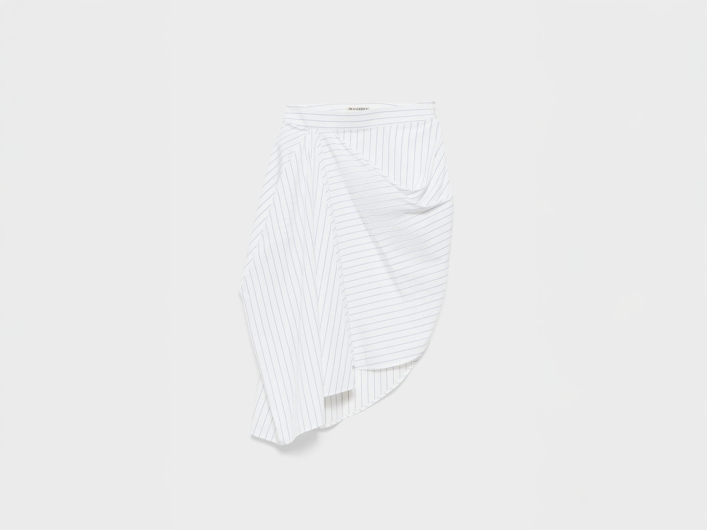 WOMENS ASYMMETRIC DRAPED SKIRT IN WHITE & BLUE