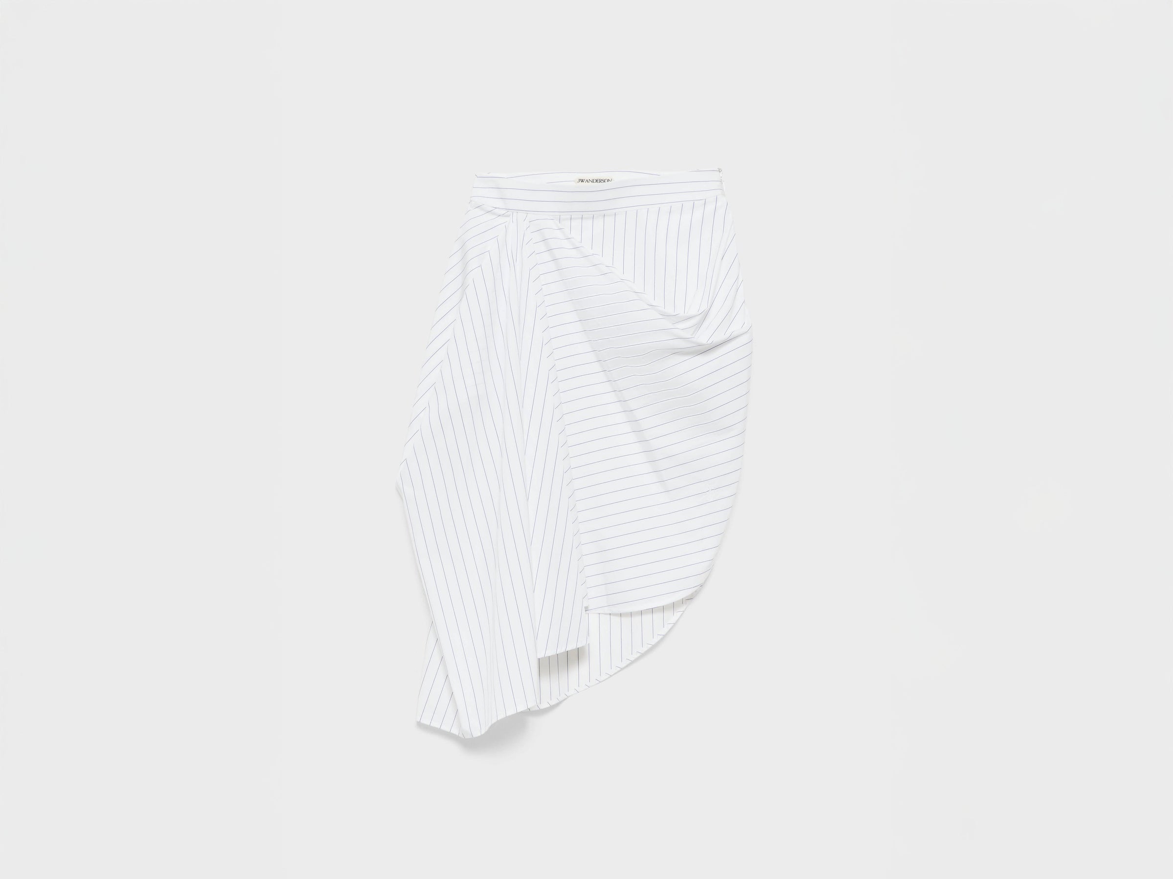 WOMENS ASYMMETRIC DRAPED SKIRT IN WHITE & BLUE
