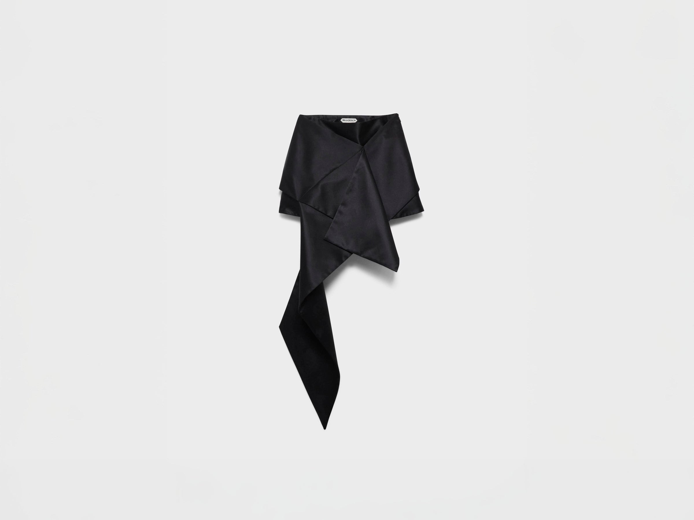 WOMENS CROSS DRAPE MINI SKIRT IN BLACK