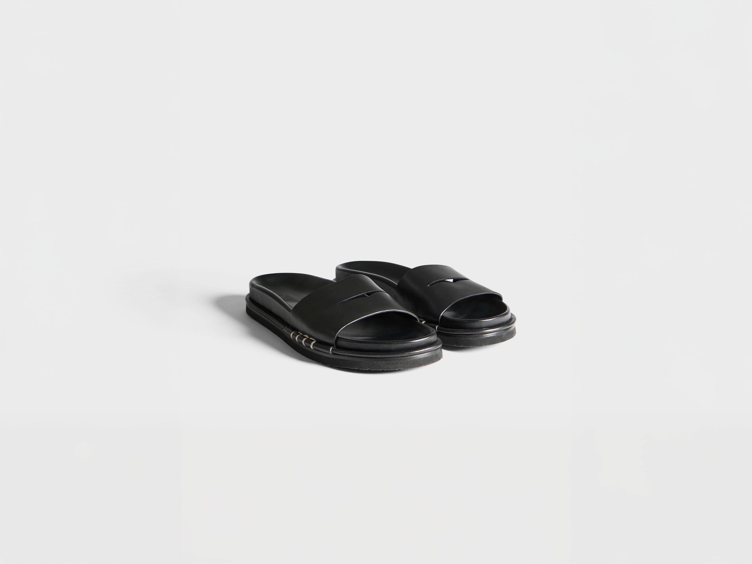 WOMENS FUSSBETT LOAFER LEATHER SLIDES IN BLACK