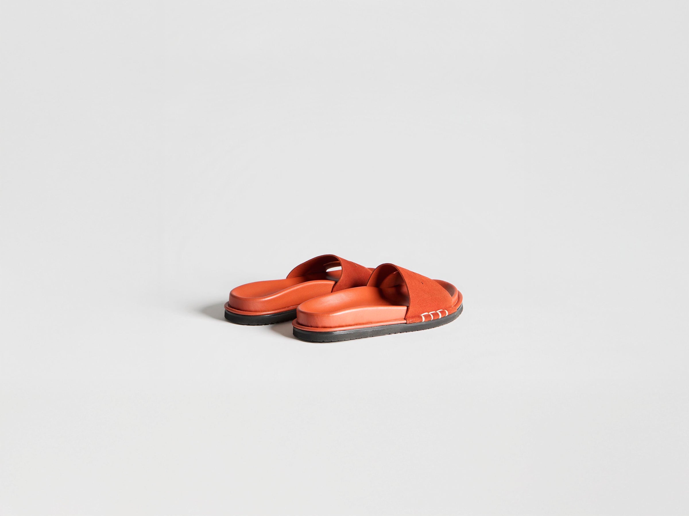 WOMENS FUSSBETT LOAFER SUEDE SLIDES IN RUST