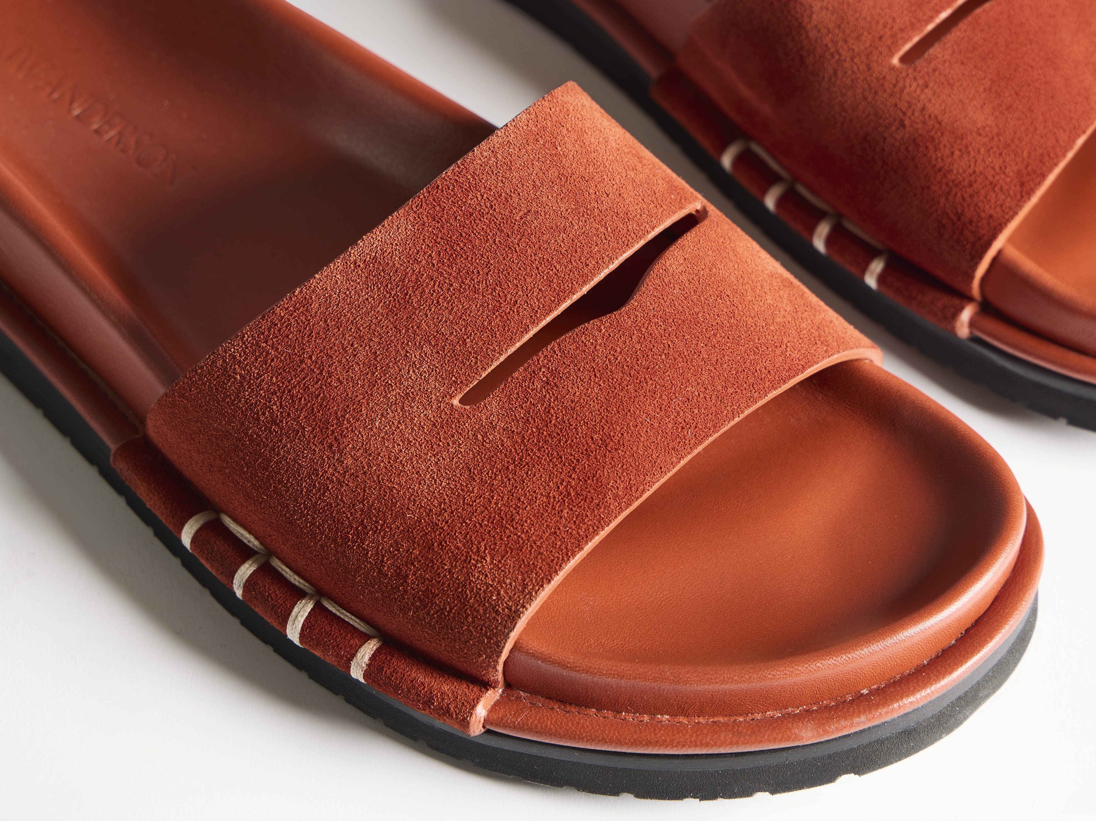 WOMENS FUSSBETT LOAFER SUEDE SLIDES IN RUST in RUST