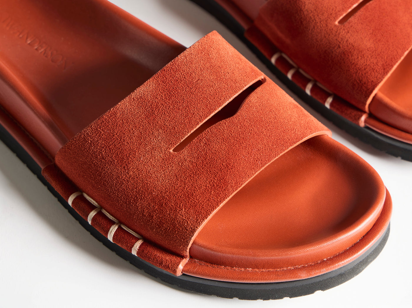 WOMENS FUSSBETT LOAFER SUEDE SLIDES IN RUST