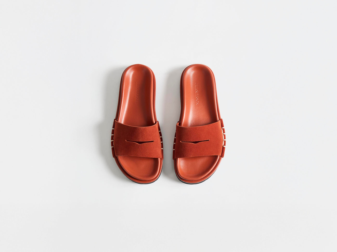 WOMENS FUSSBETT LOAFER SUEDE SLIDES IN RUST