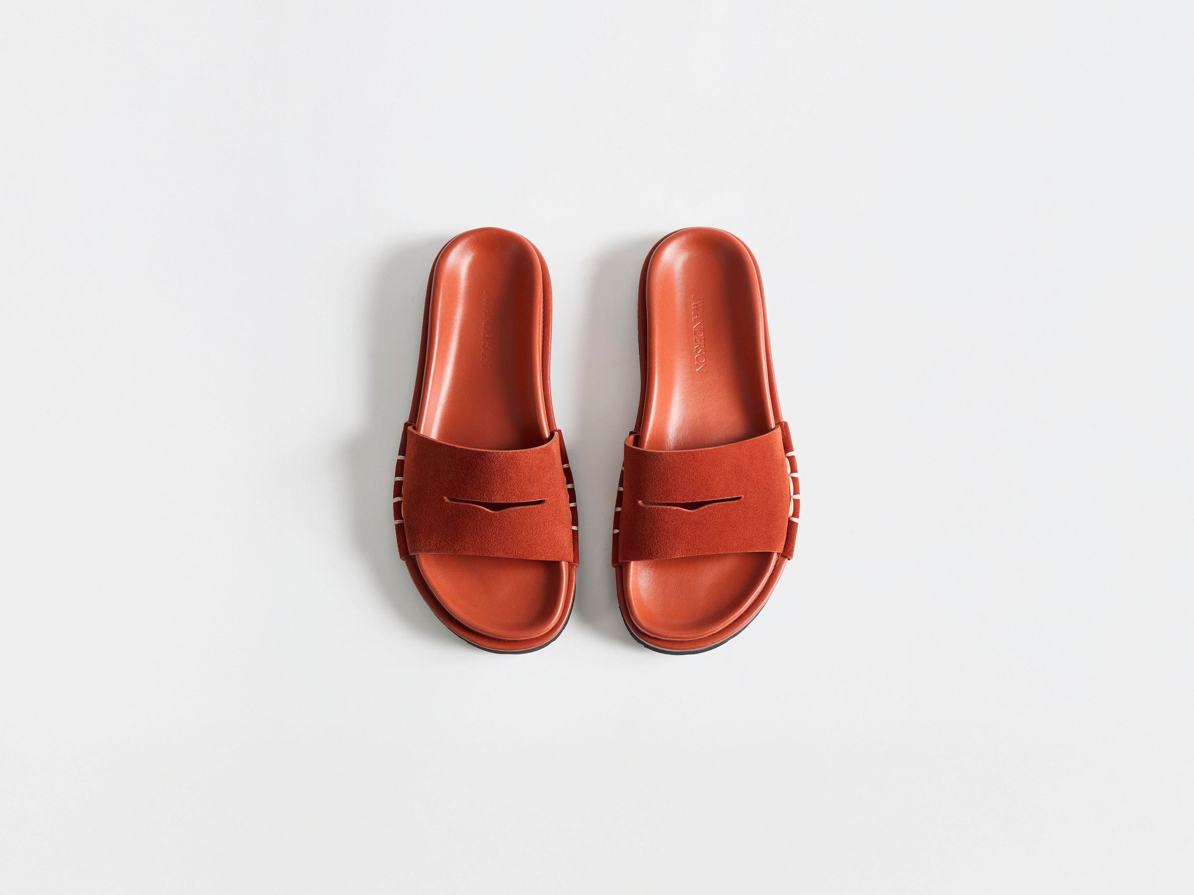 WOMENS FUSSBETT LOAFER SUEDE SLIDES IN RUST