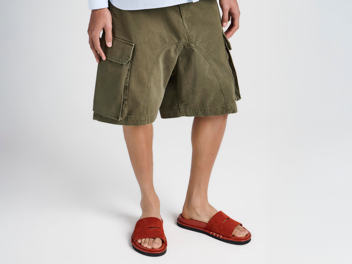 MENS FUSSBETT LOAFER SUEDE SLIDES IN RUST