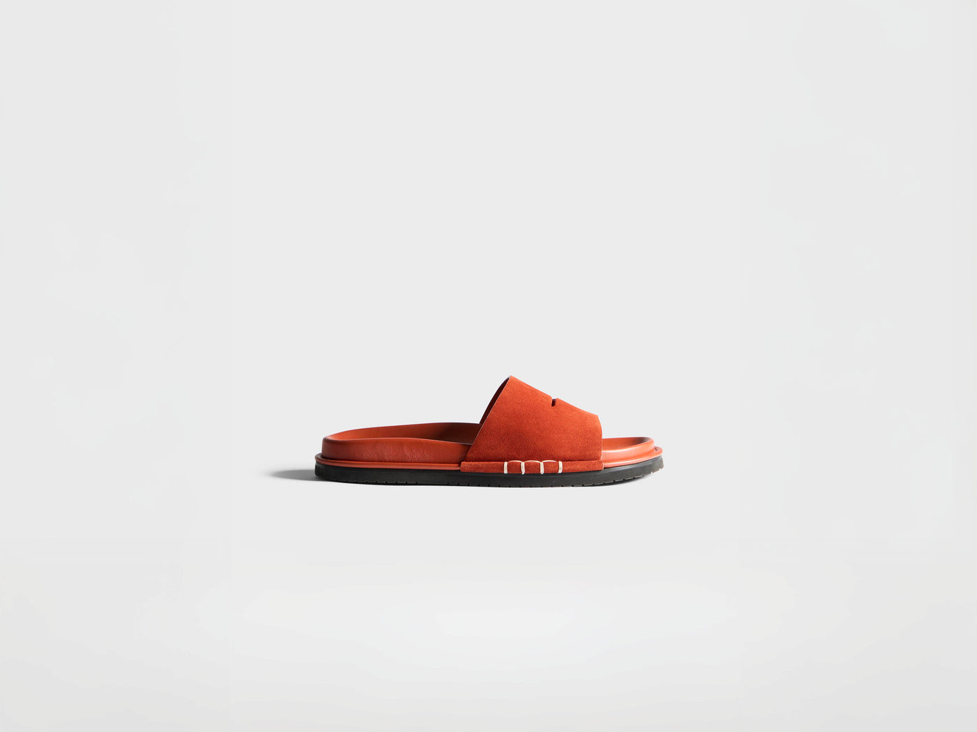 MENS FUSSBETT LOAFER SUEDE SLIDES IN RUST