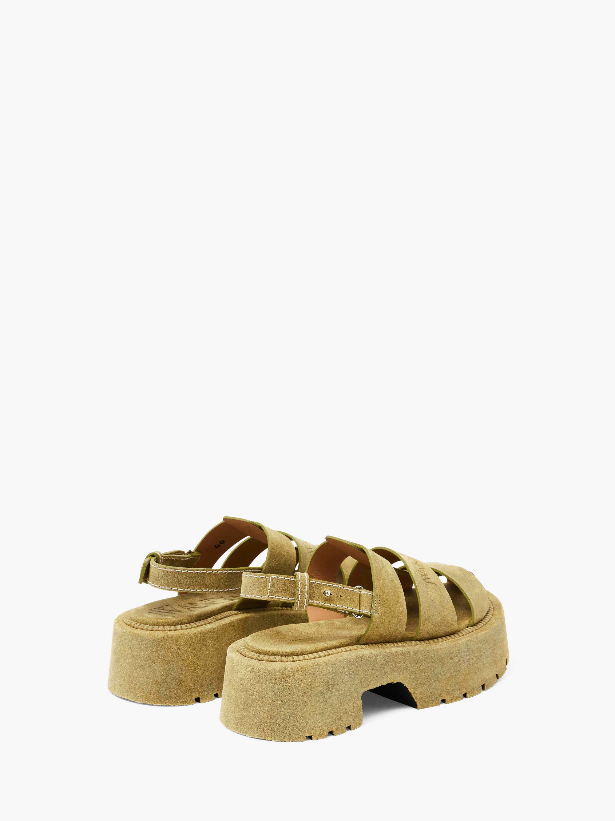 SUEDE PLATFORM FISHERMAN SANDALS