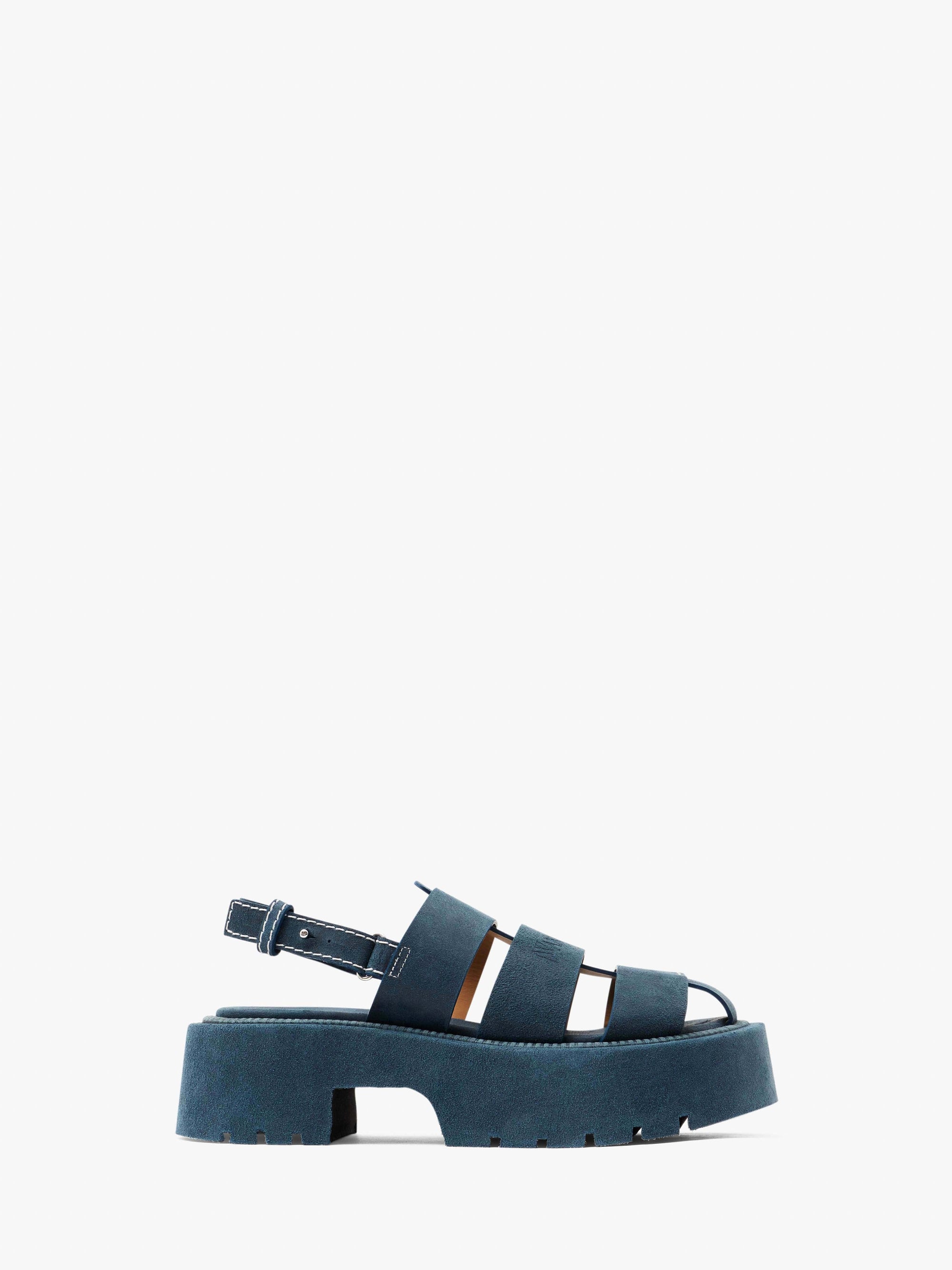 SUEDE PLATFORM FISHERMAN SANDALS