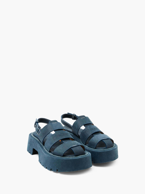 SUEDE PLATFORM FISHERMAN SANDALS