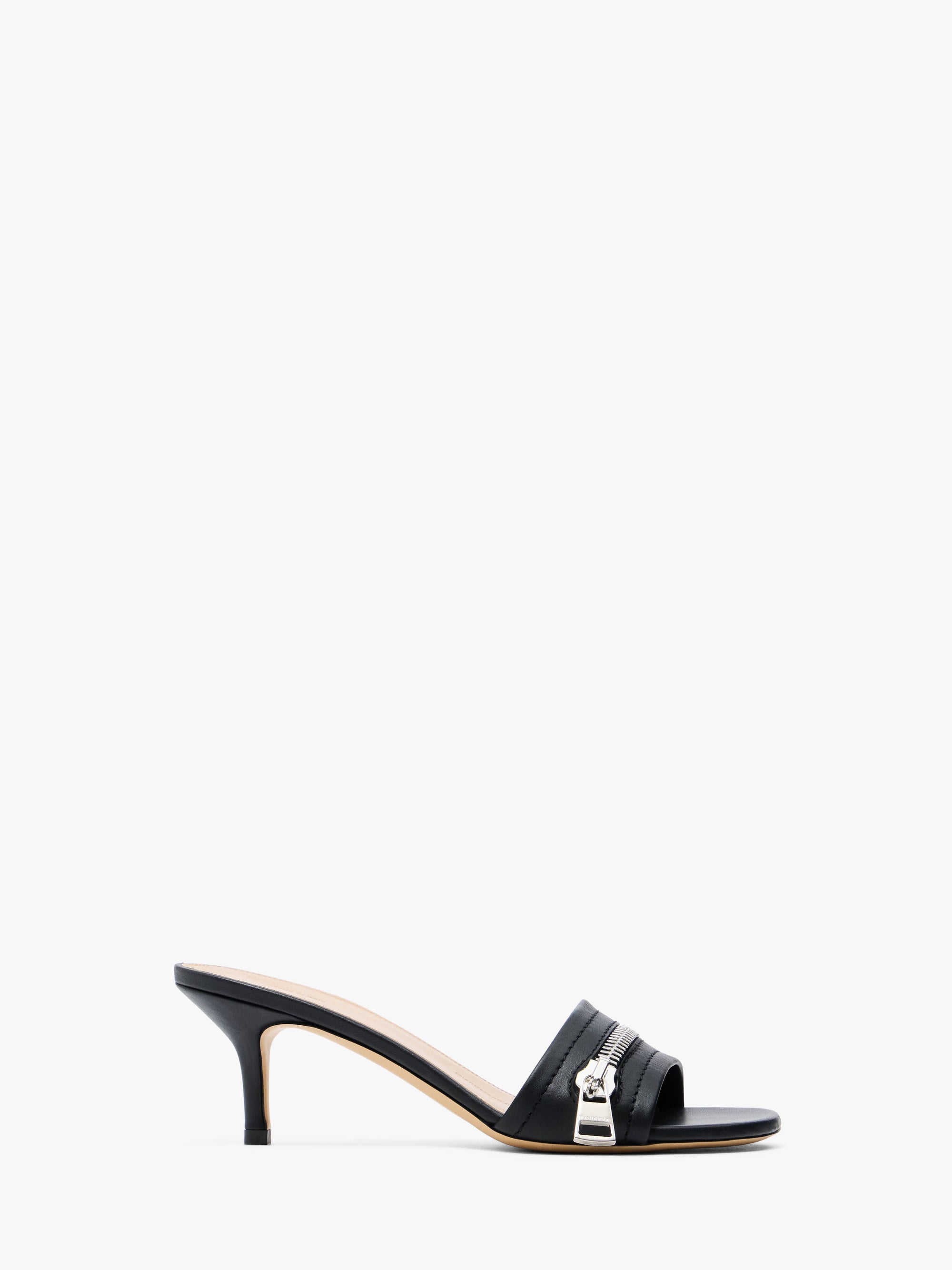 LEATHER BIKER HEEL SANDAL