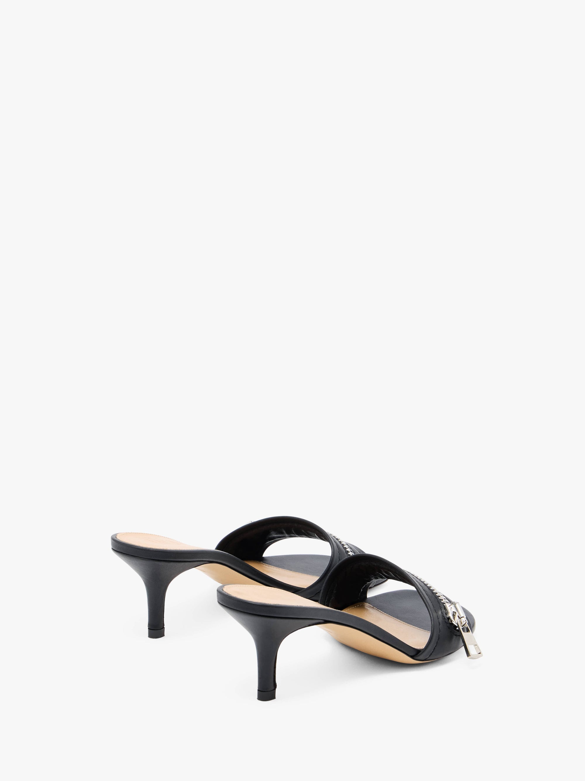 LEATHER BIKER HEEL SANDAL