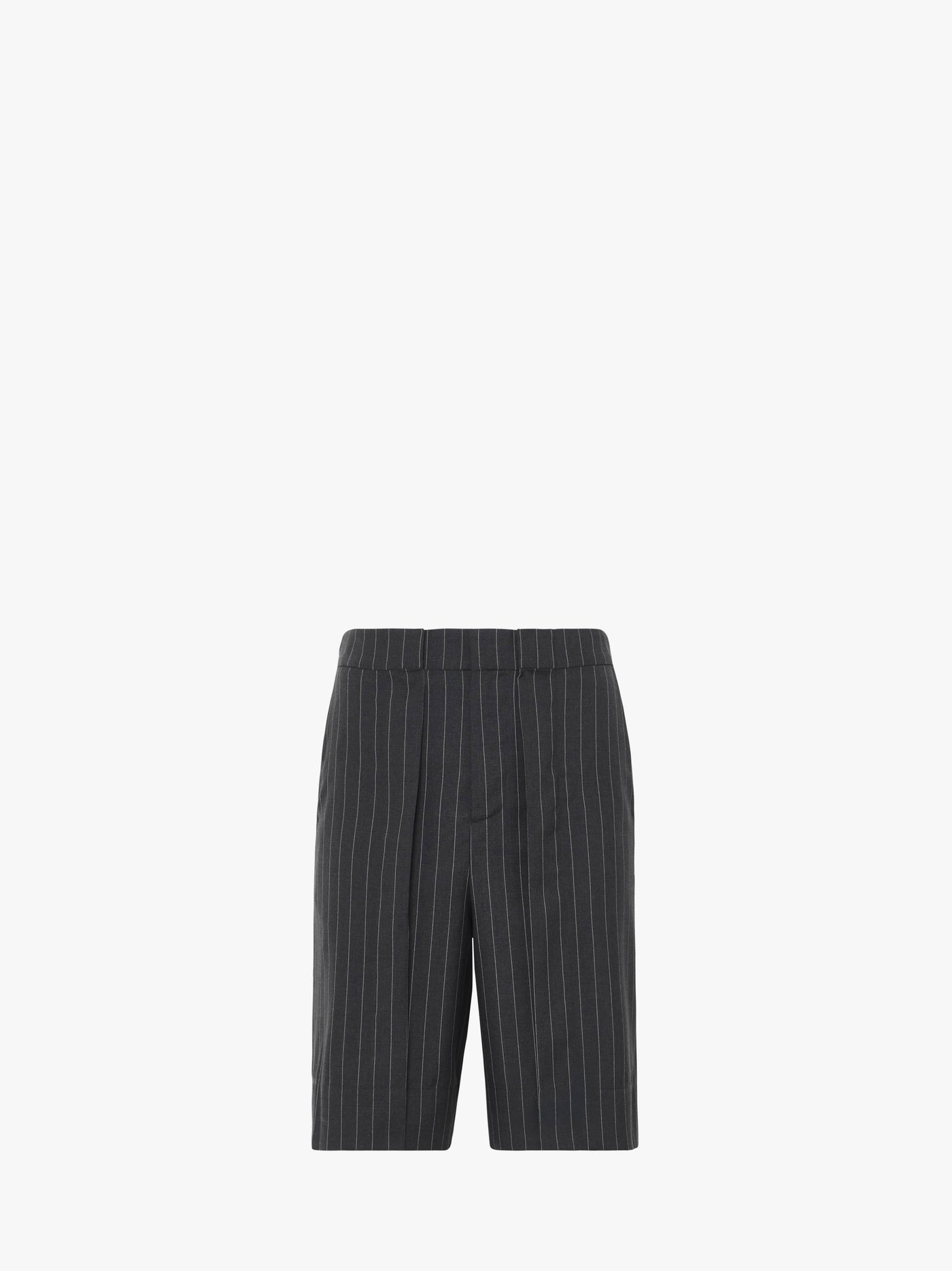 CL_FOLDED FRONT PLEAT SHORTS - MID GREY MELANGE_SR0107PG1695