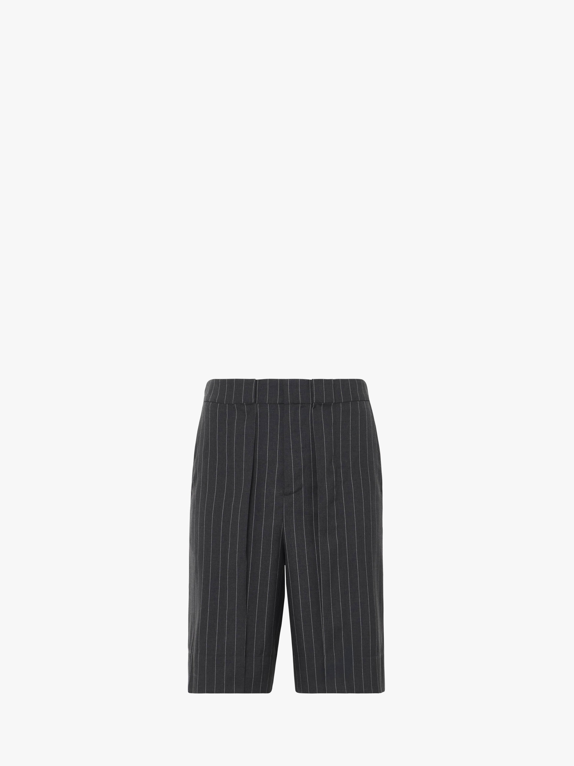 CL_FOLDED FRONT PLEAT SHORTS - MID GREY MELANGE_SR0107PG1695