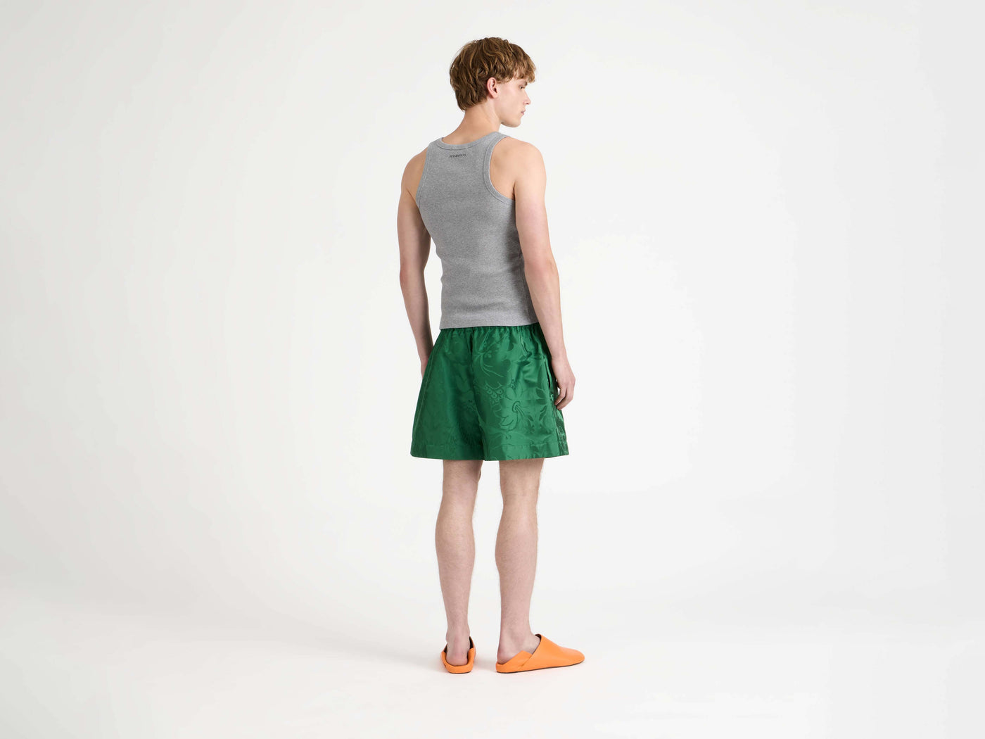 drawstring shorts emerald Model Back 3