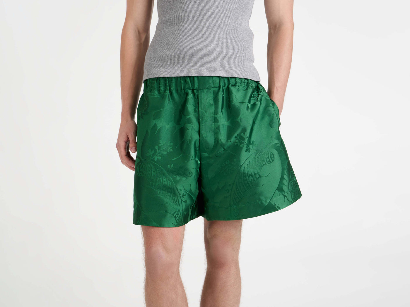 drawstring shorts emerald Model Back 6