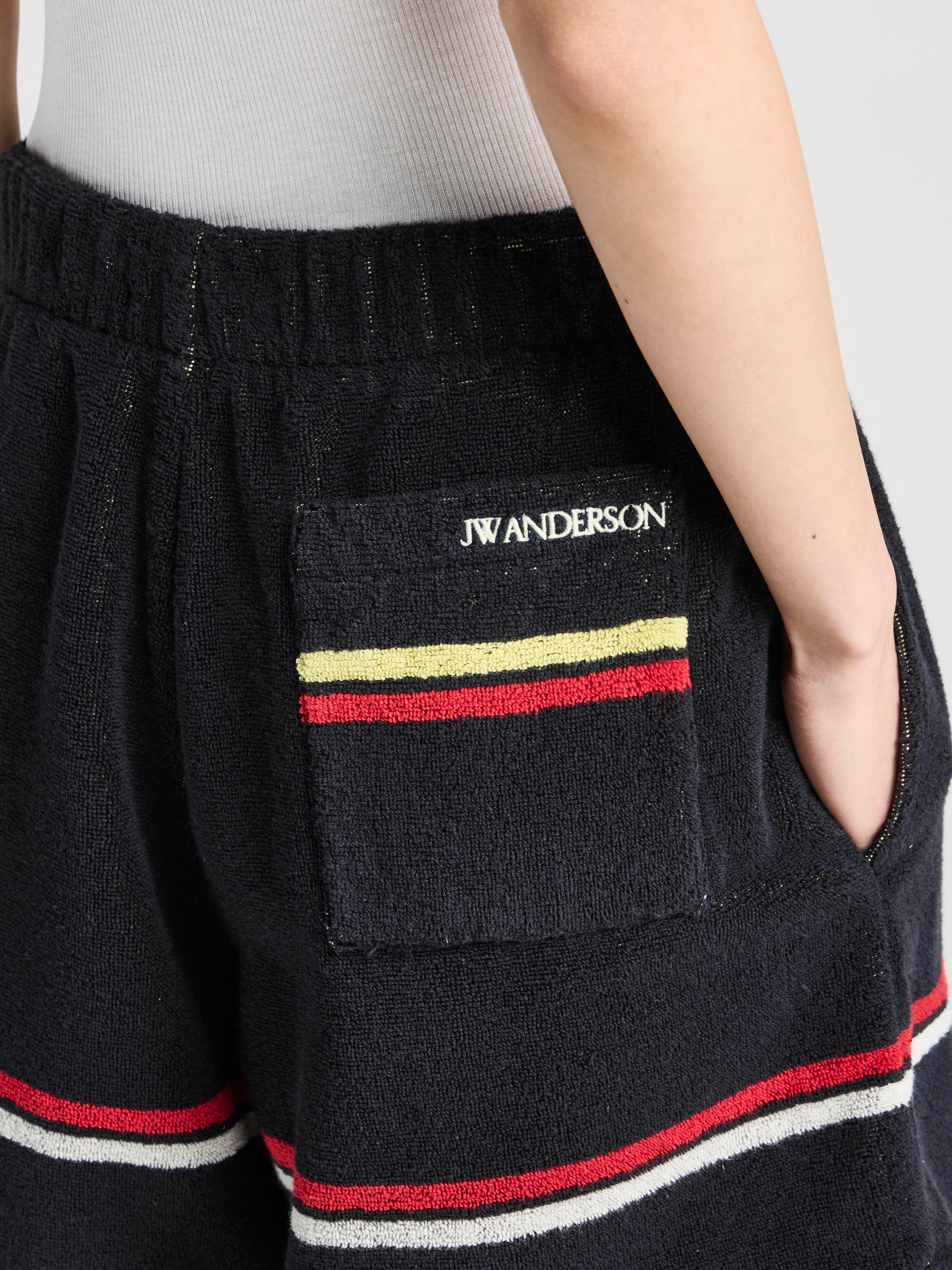 jw anderson イージーワイドショーツ　ヴァージンウール Unisex JW ANDERSON X GUINNESS TOWELLING SHORTS IN BLACK in BLACK
