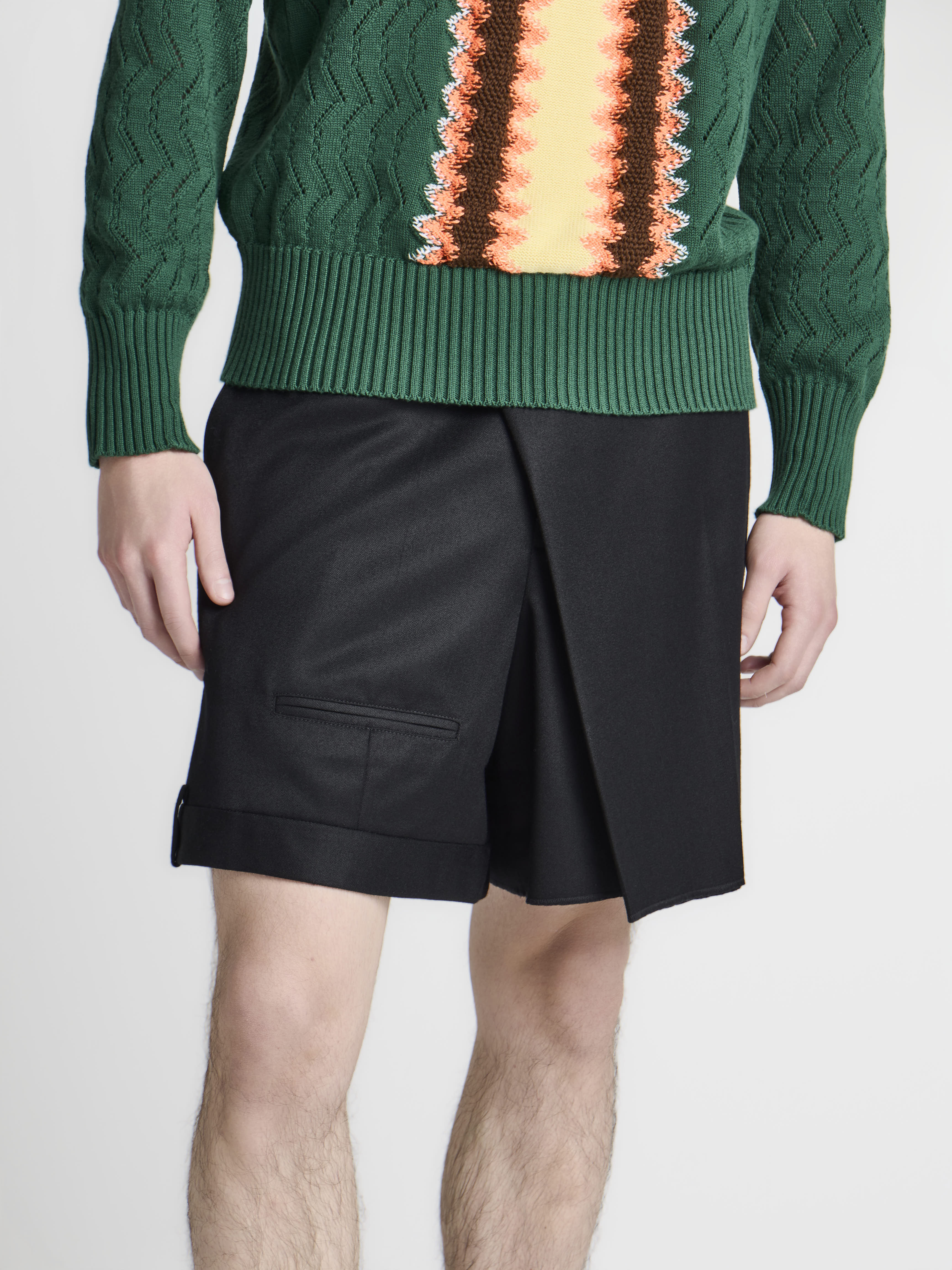 パンツ 20AW JW Anderson OVERSIZE WOOL SHORTS MENS FOLDED SHORTS IN BLACK in BLACK SR0138PG188399944 | JW