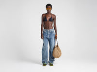 WOMENS BIKINI TOP IN BLACK & ORANGE